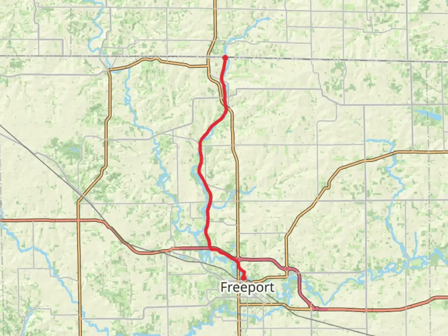 An image depicting the trail Jane Addams Trail from West State Line Road and its surrounding area.