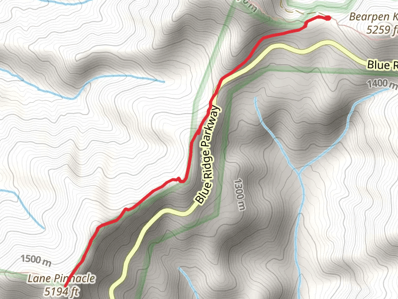 Lane Pinnacle via Mountains-to-Sea Trail
