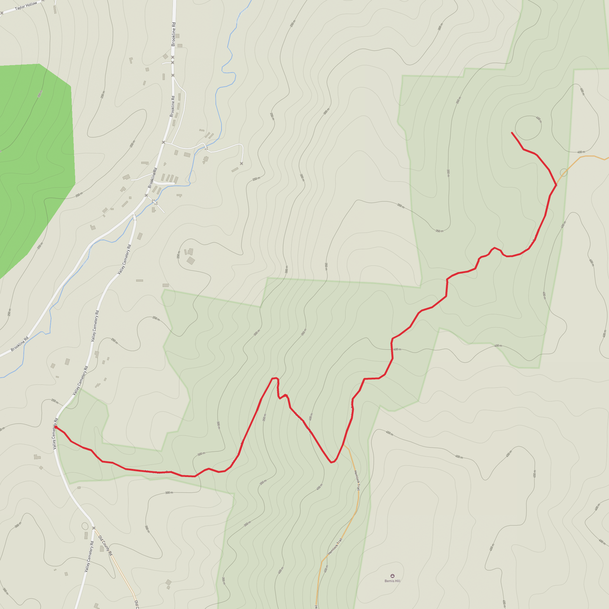 Athens Access Trail to Split Boulder mobile static map