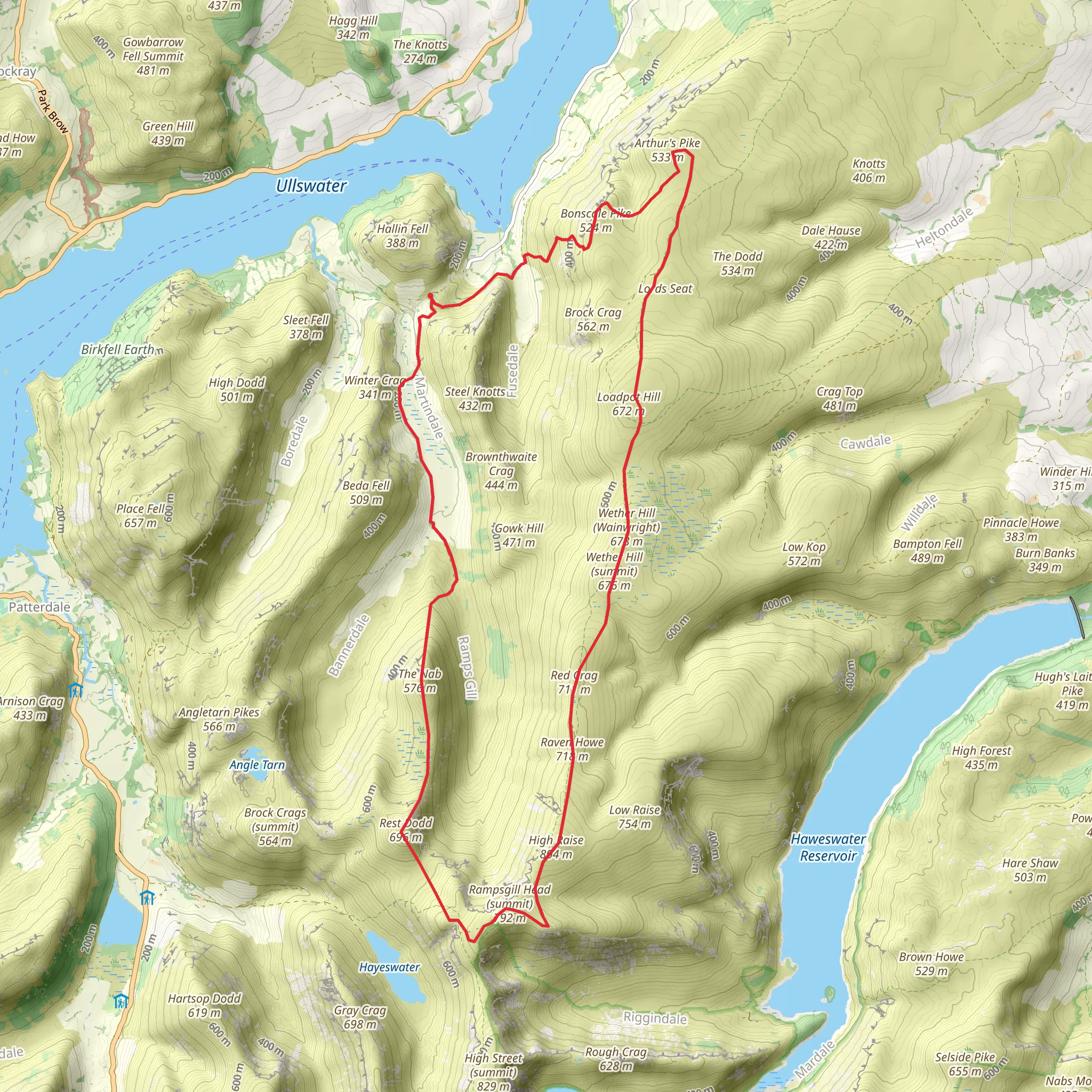The Eastern Martindale Fells mobile static map