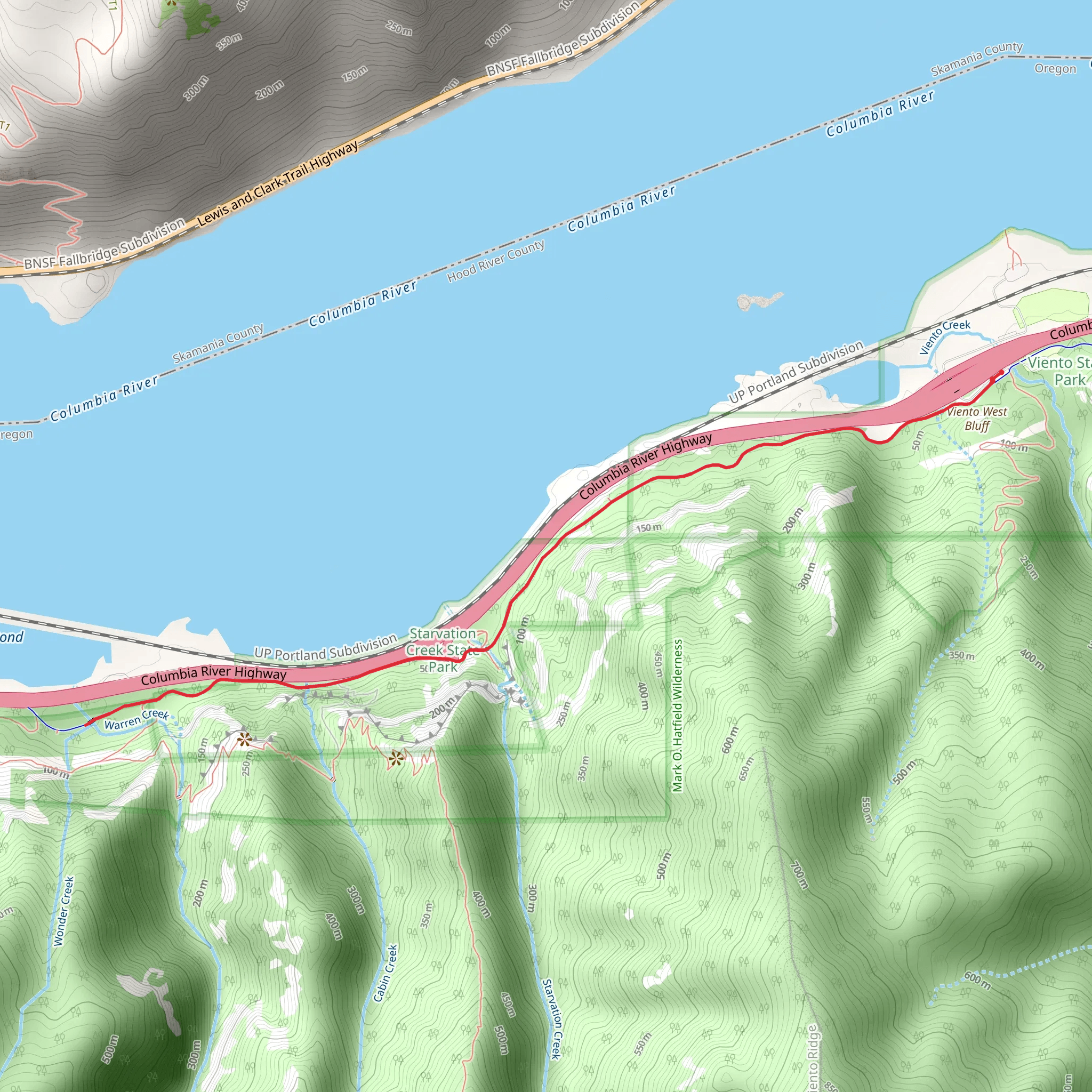 Historic Columbia River Highway State Trail mobile static map