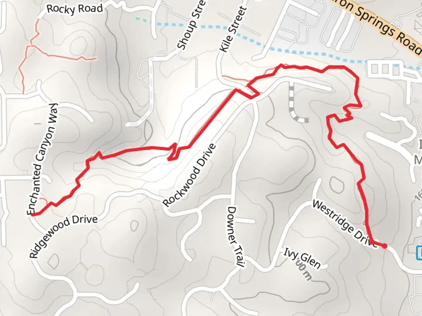 An image depicting the trail Westridge Drive North Walk and its surrounding area.