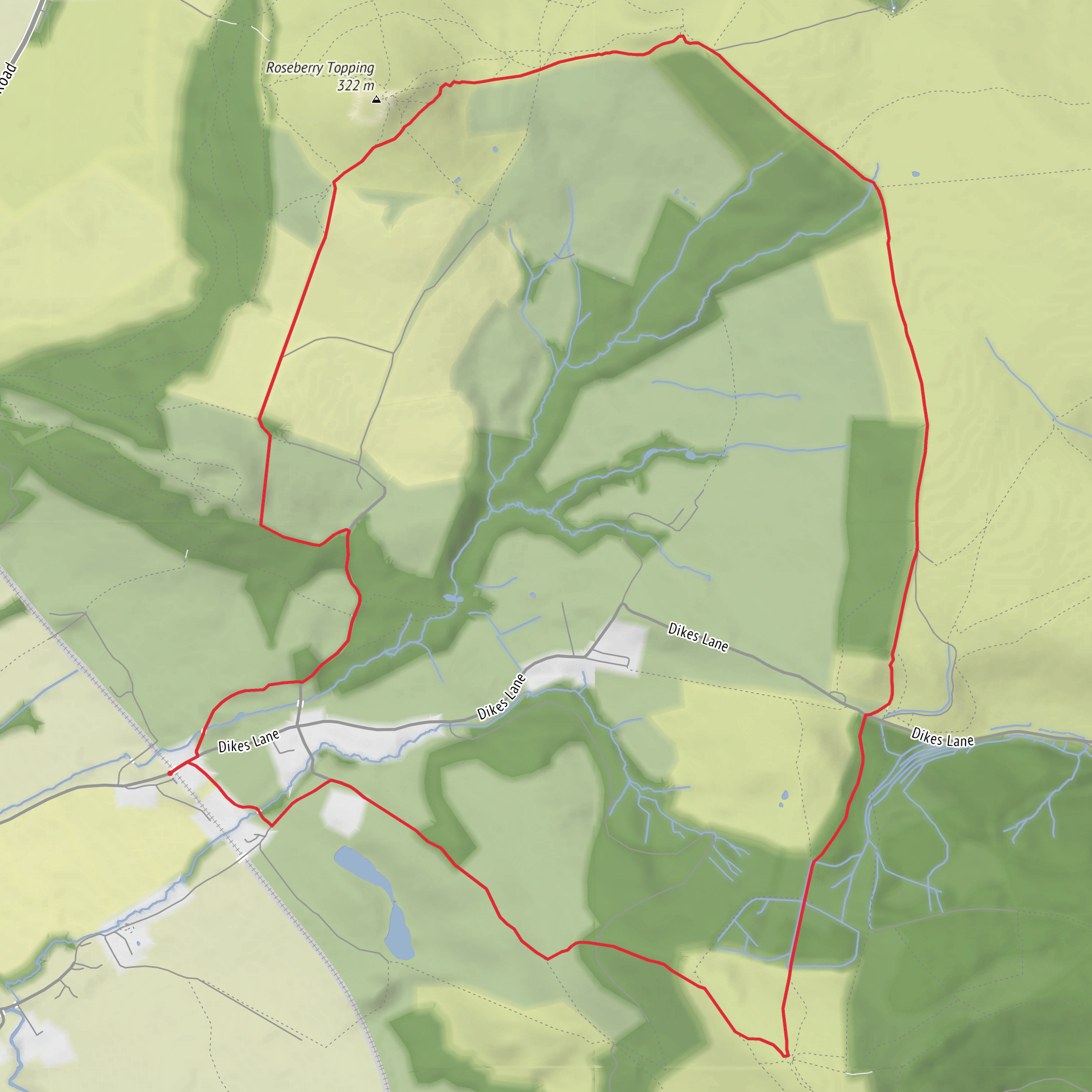 Roseberry Well, Cockshaw Hill and Captain Cook Monument Loop mobile static map