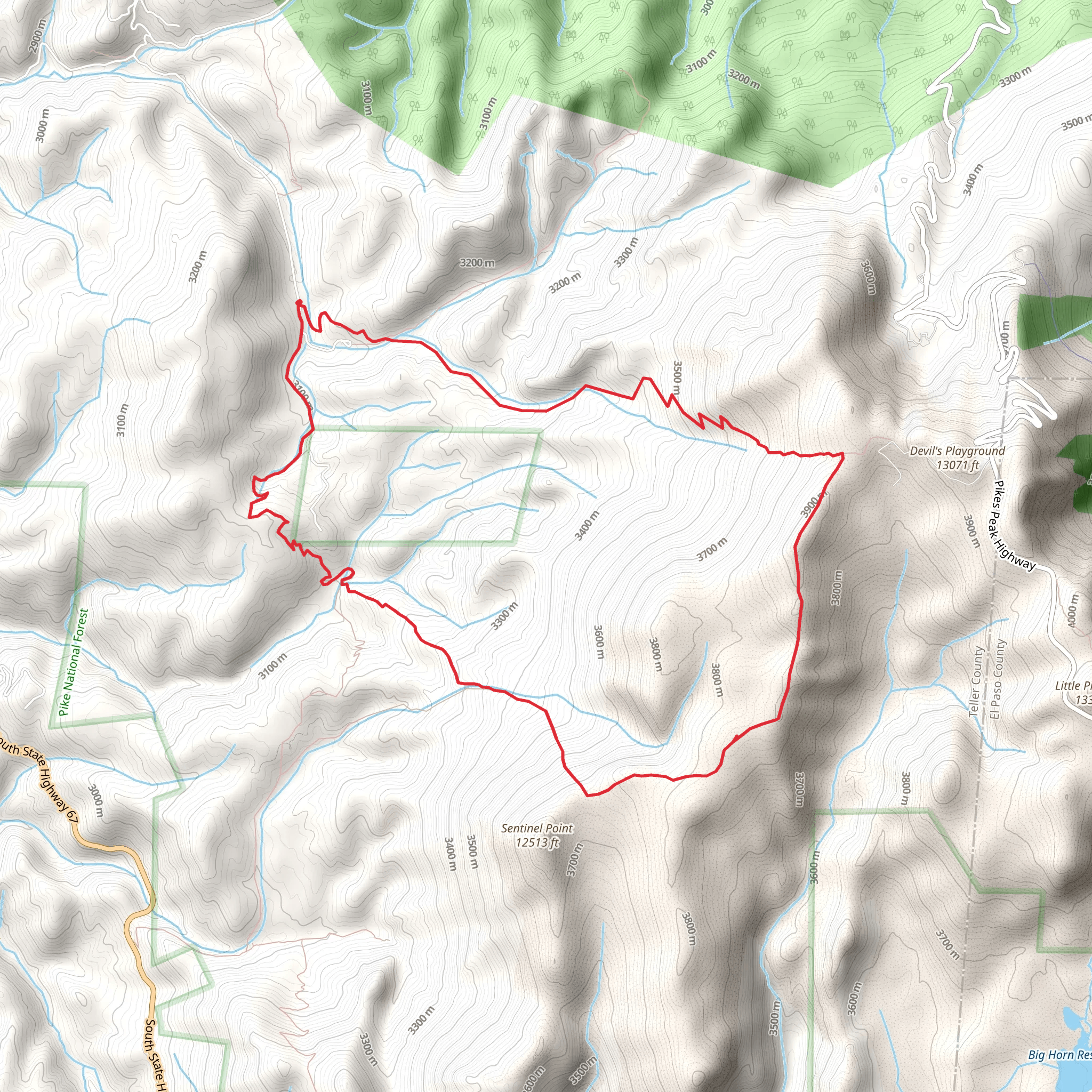 Fourmile Creek and Oil Creek Loop mobile static map