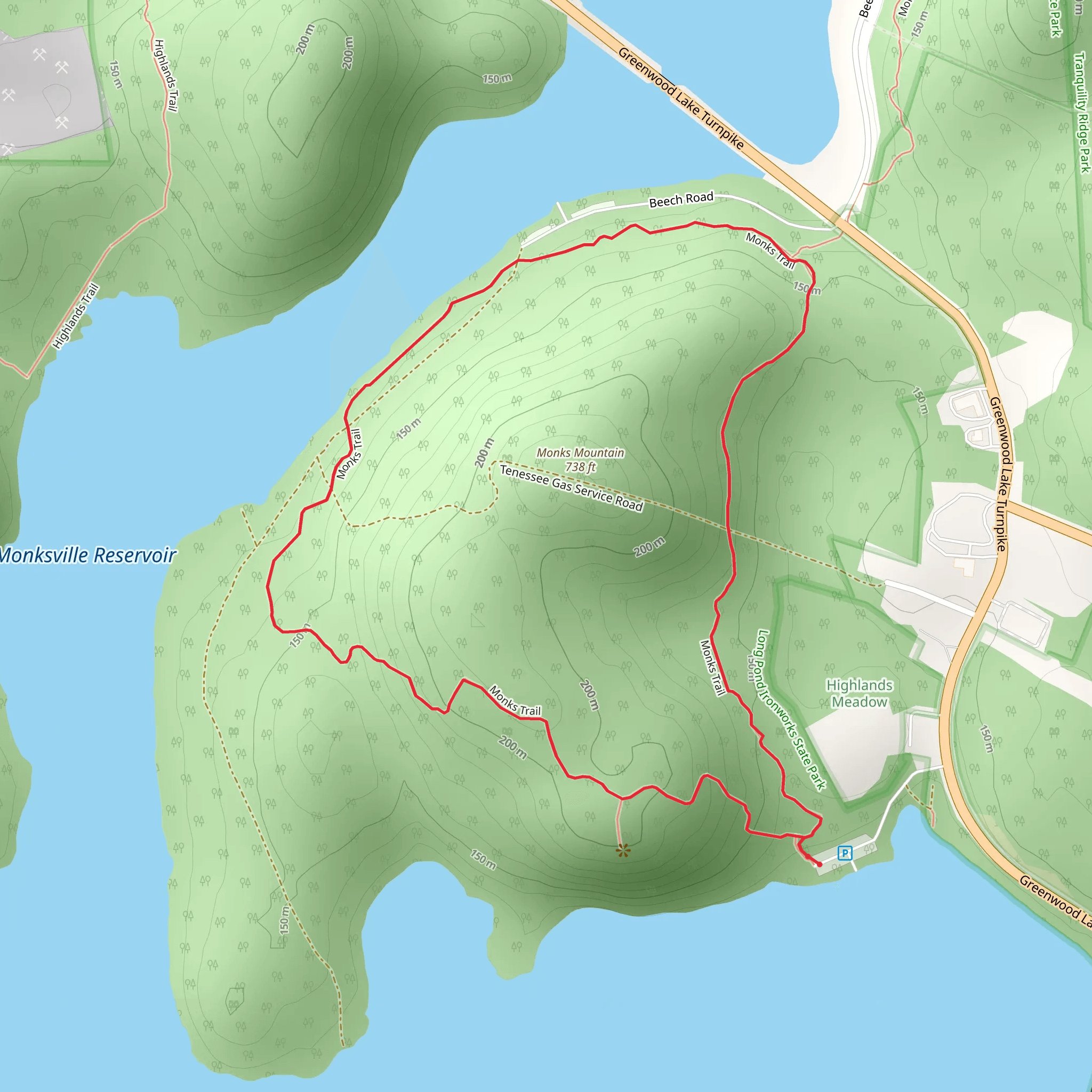 Monks Trail Loop mobile static map