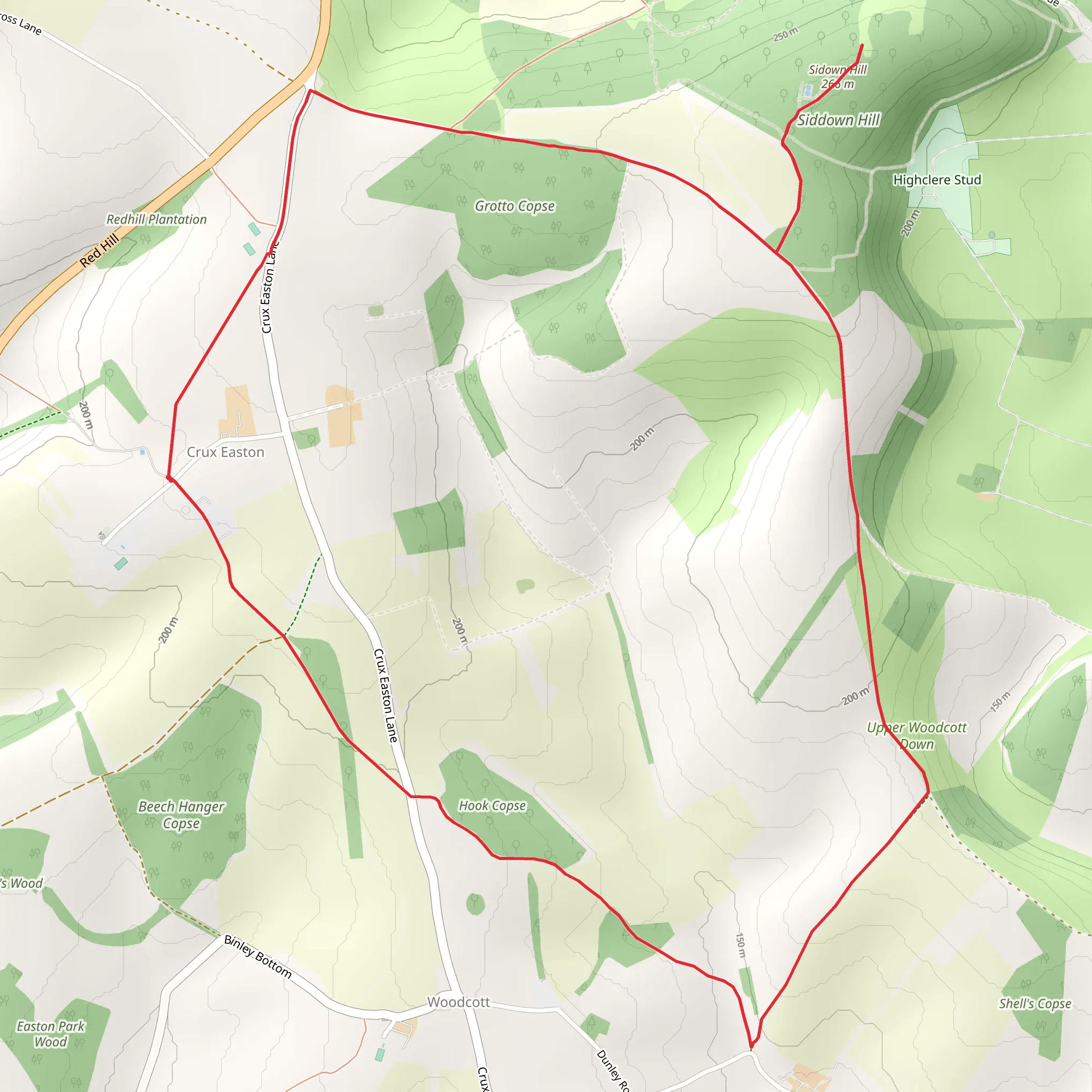 Crux Easton Loop via Siddown Hill mobile static map