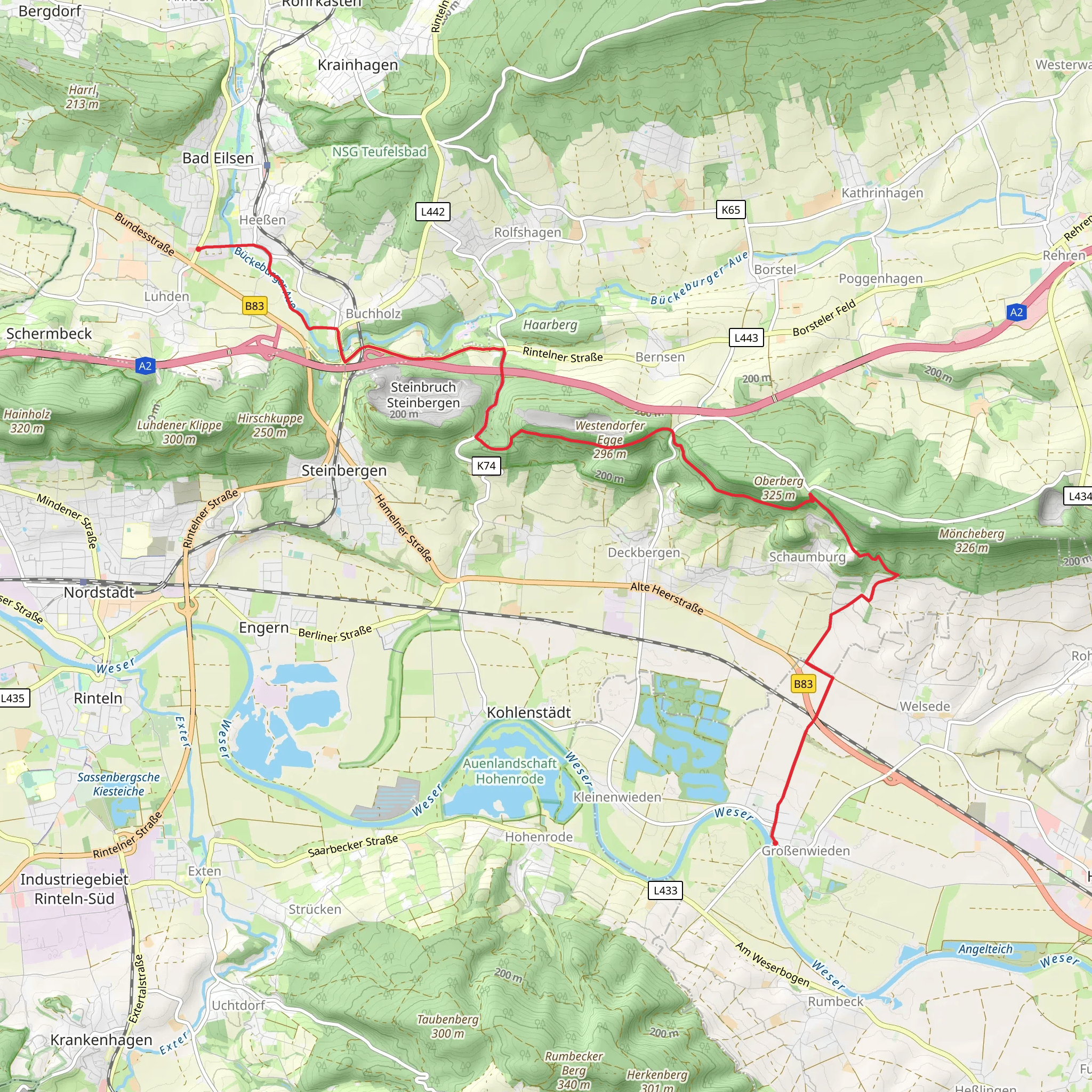 Heeben to Grobenwieden Walk mobile static map