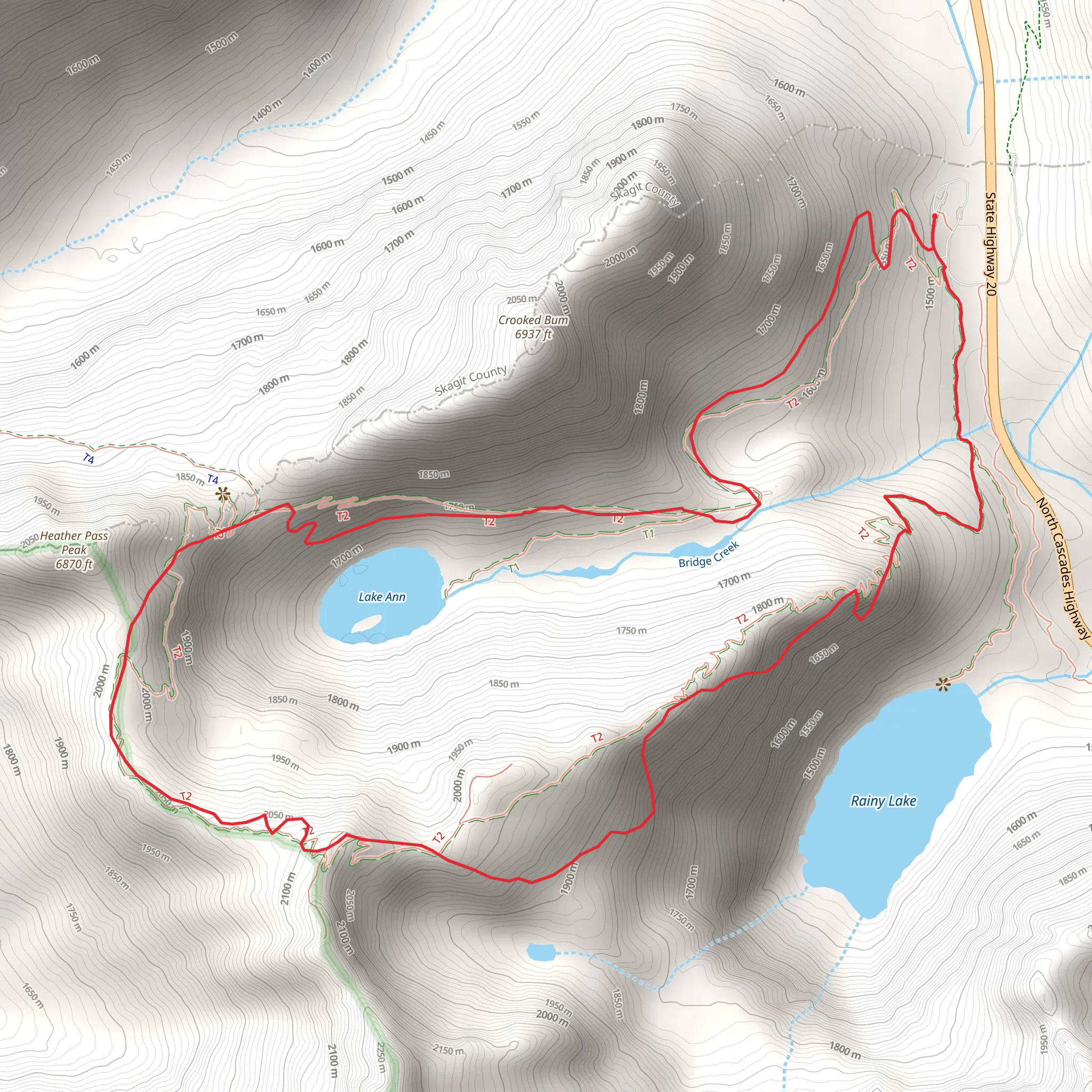 Maple Pass Trail mobile static map