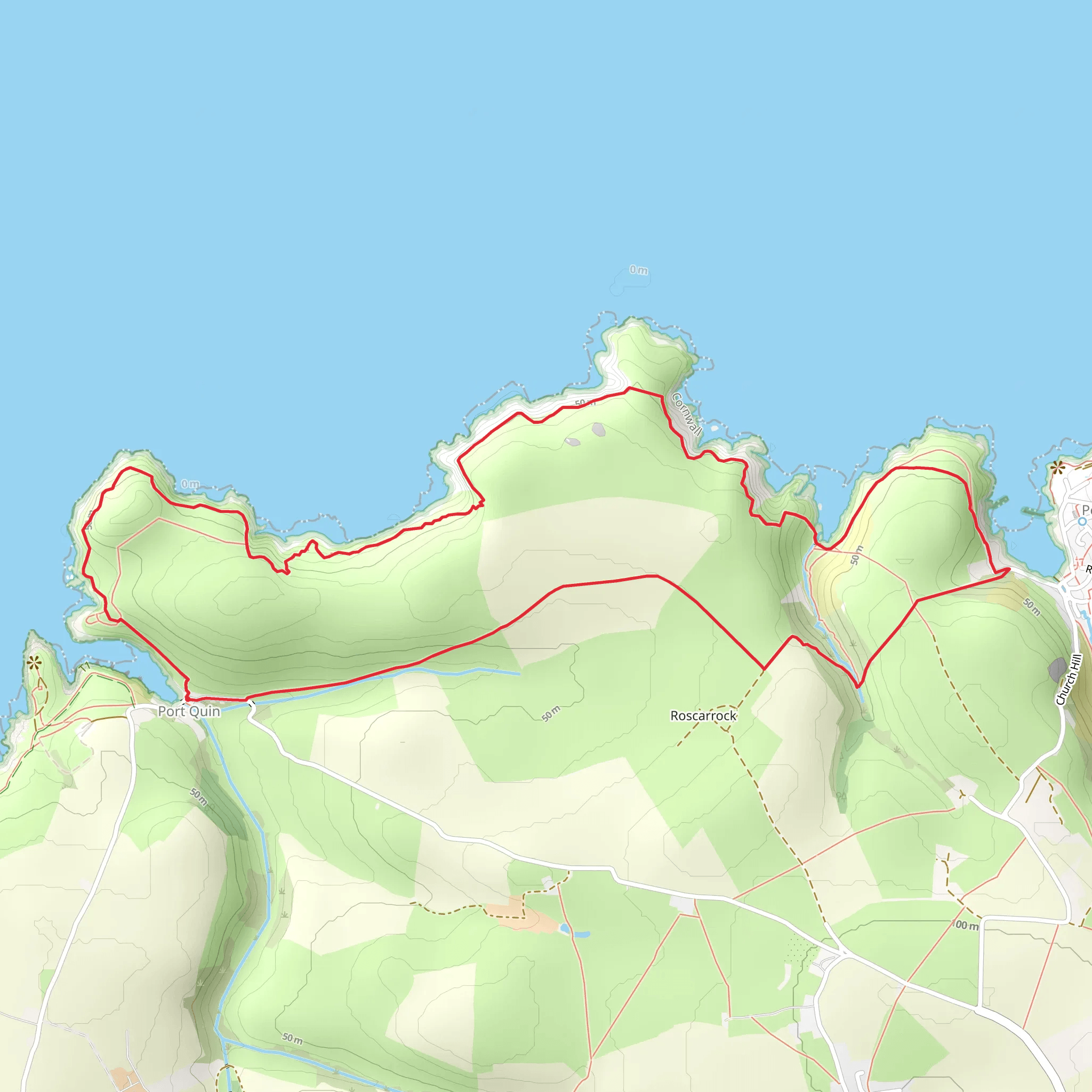 Port Quin Cliffs Loop mobile static map