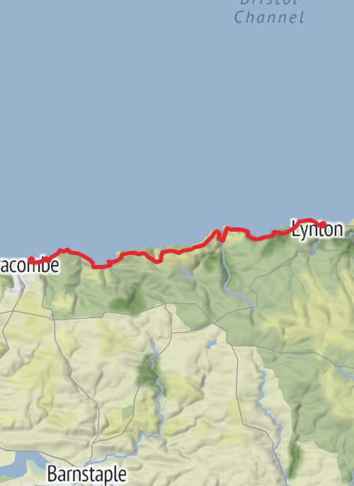 Hike on Lynmouth-Ilfracombe mobile static map
