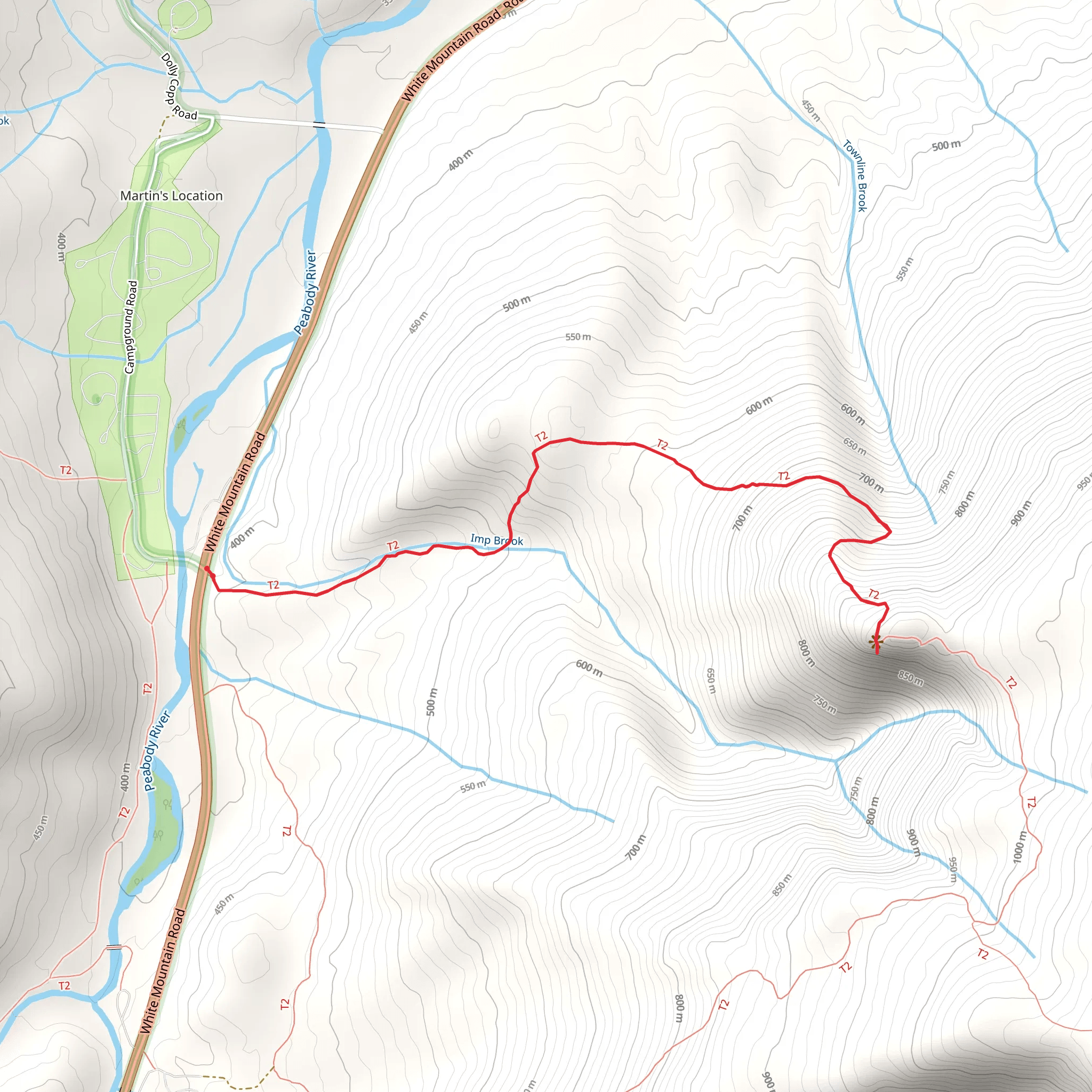 Imp Face Trail mobile static map