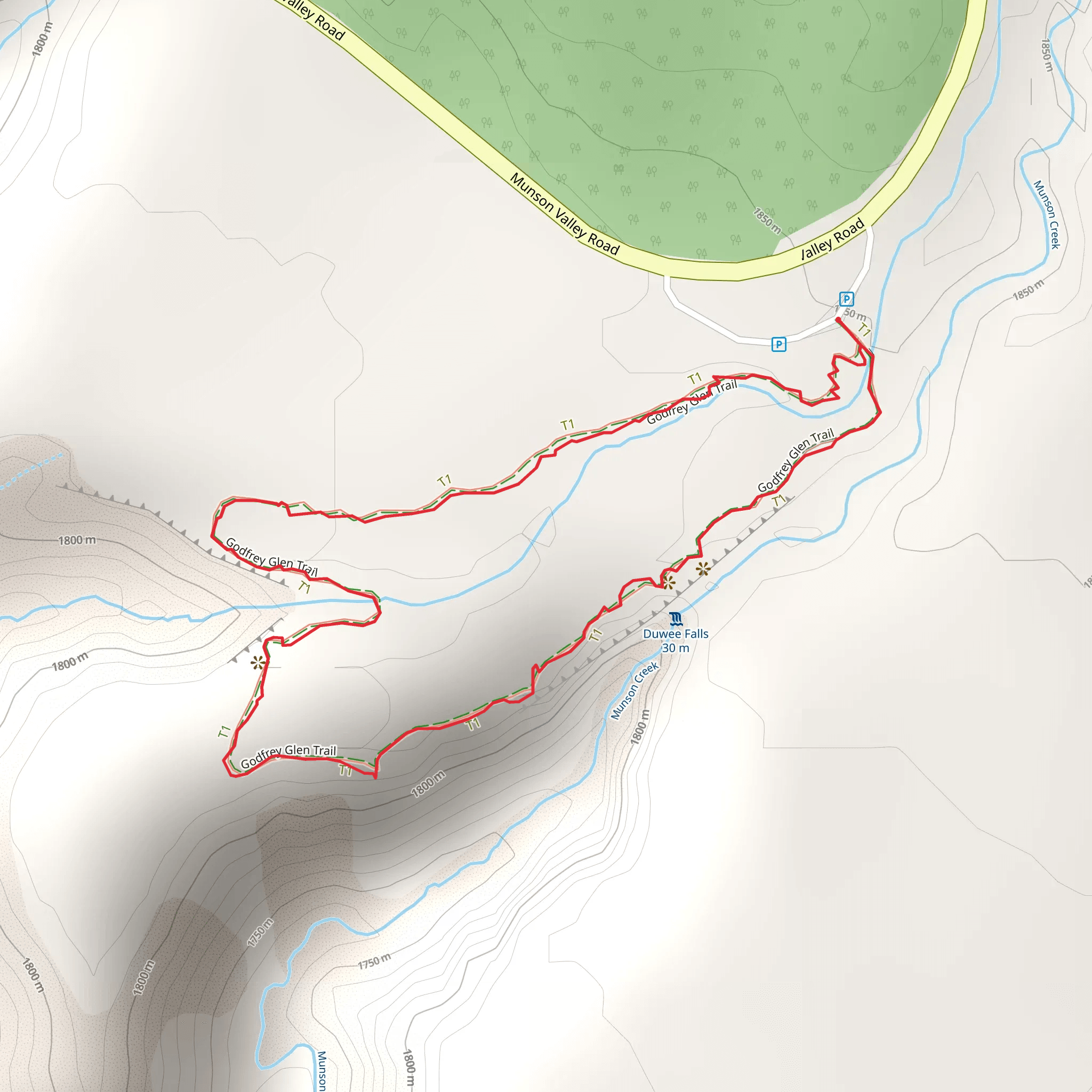 Godfrey Glen Loop Trail mobile static map