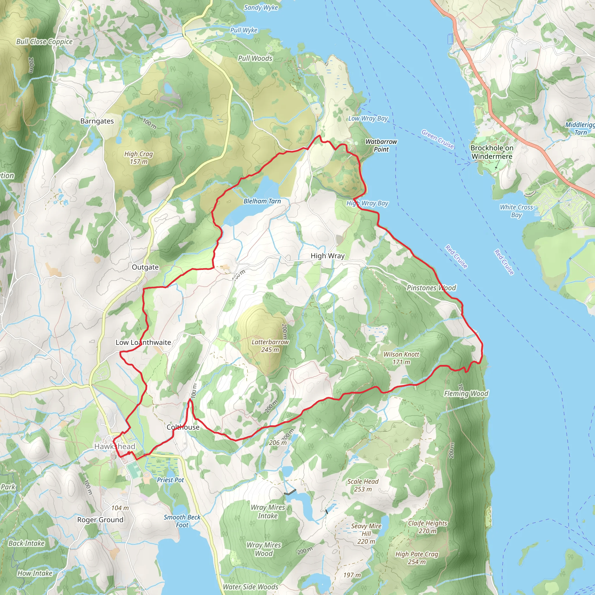Blelham Tarn, Loanthwaite Coppice and Lily Pond Loop mobile static map