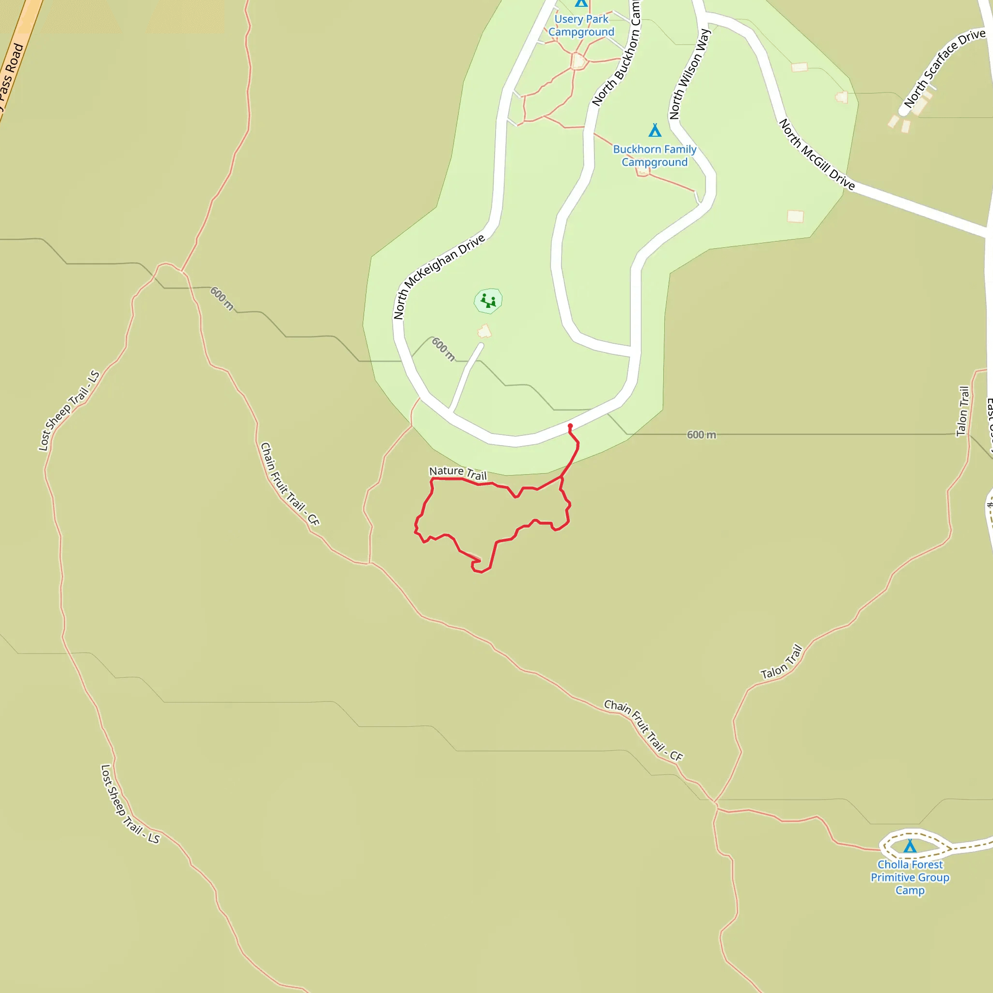 Nature Loop Trail from North McKeighan Drive mobile static map
