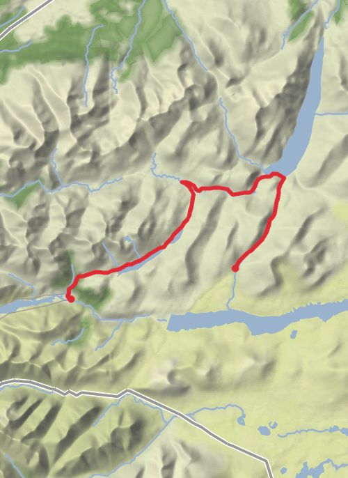 Hike from Kinlochleven to Chiarain Bothy mobile static map