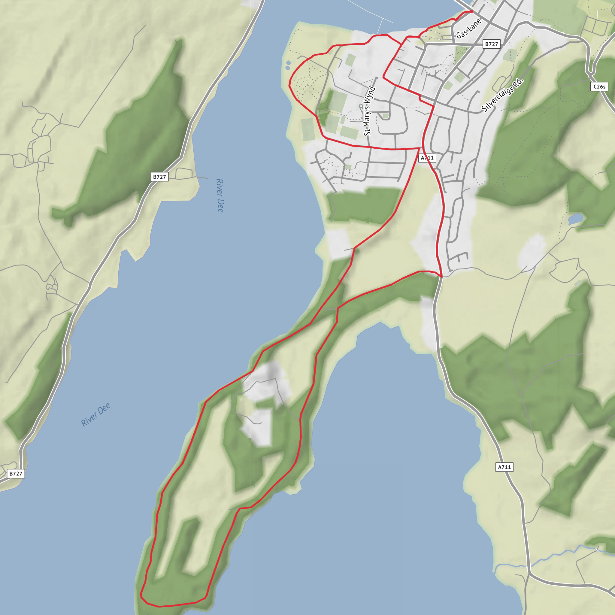 Maclellan's Castle and St Marys Isle Loop mobile static map