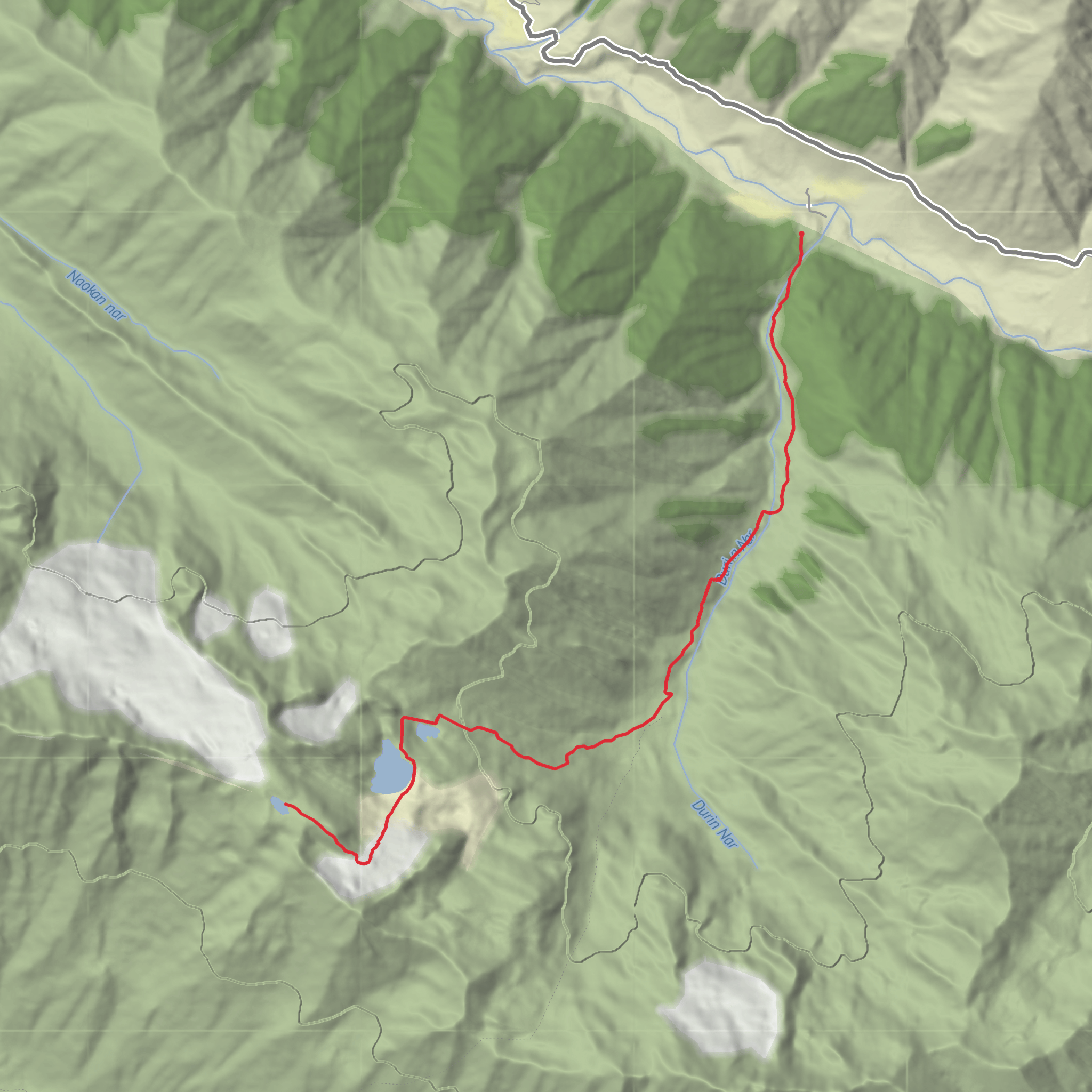 Durinar Lakes mobile static map