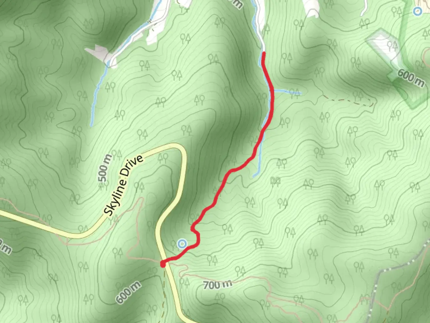 An image depicting the trail Hickerson Hollow Trail and its surrounding area.