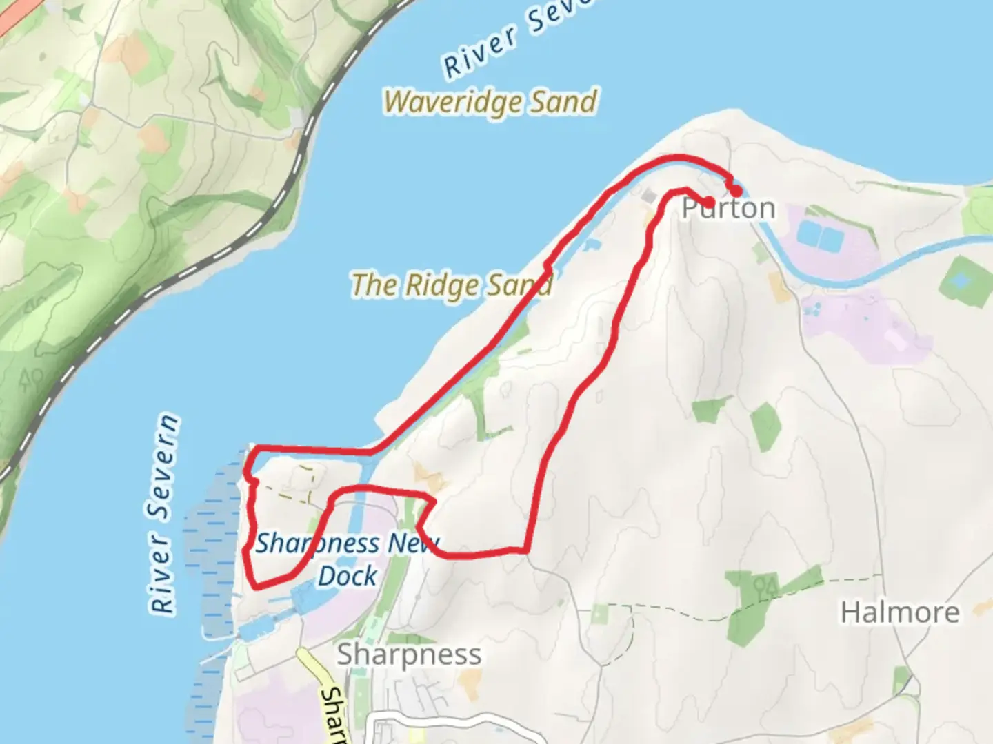 An image depicting the trail PURTON SHARPNESS and its surrounding area.