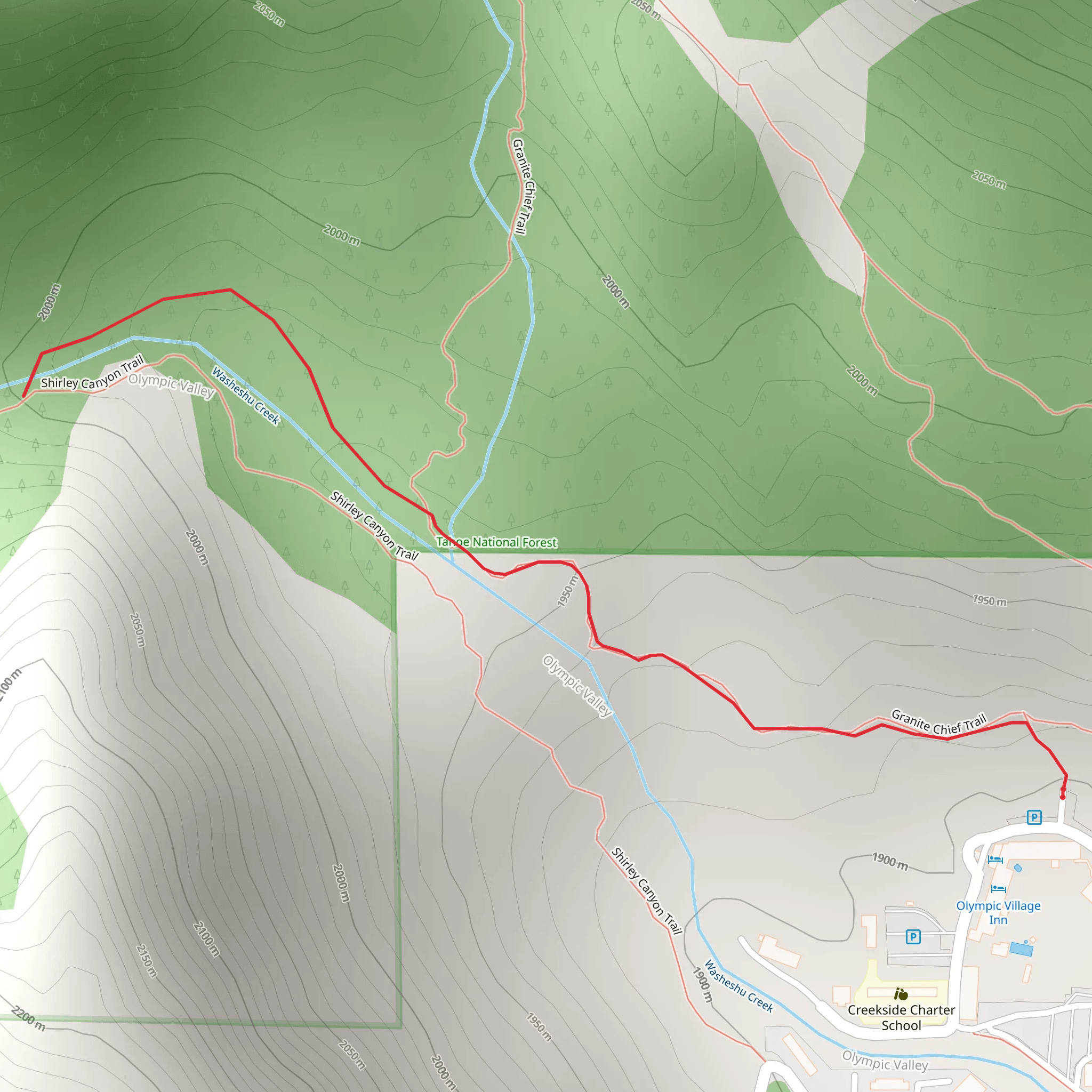 Granite Chief Trail - Chamonix Place mobile static map