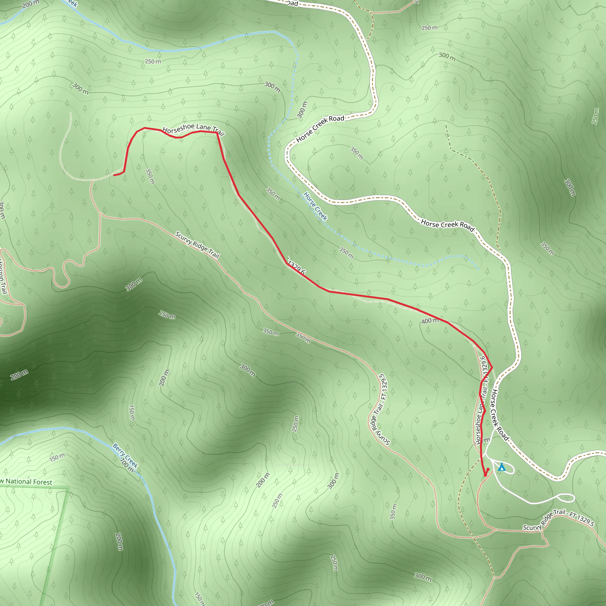 Horseshoe Lane - Cape Mountain Trail mobile static map
