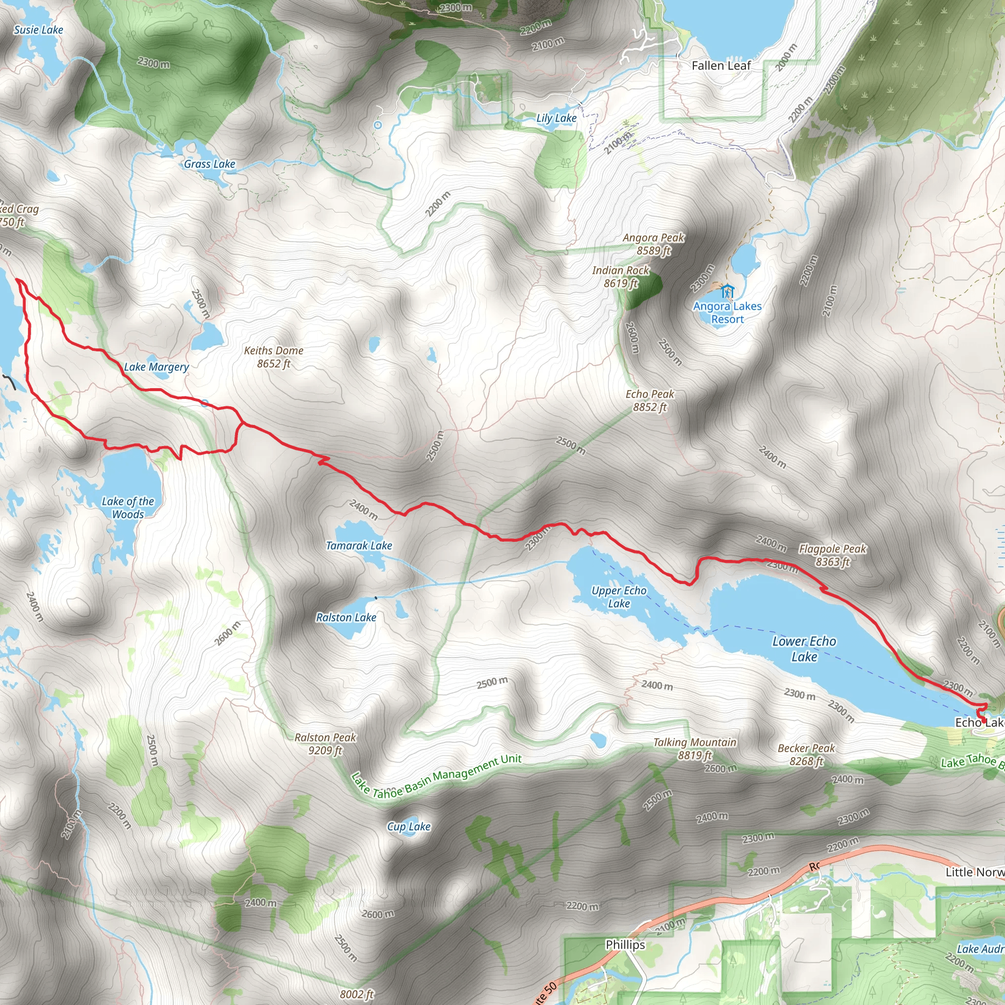 Aloha Desolation Trail mobile static map