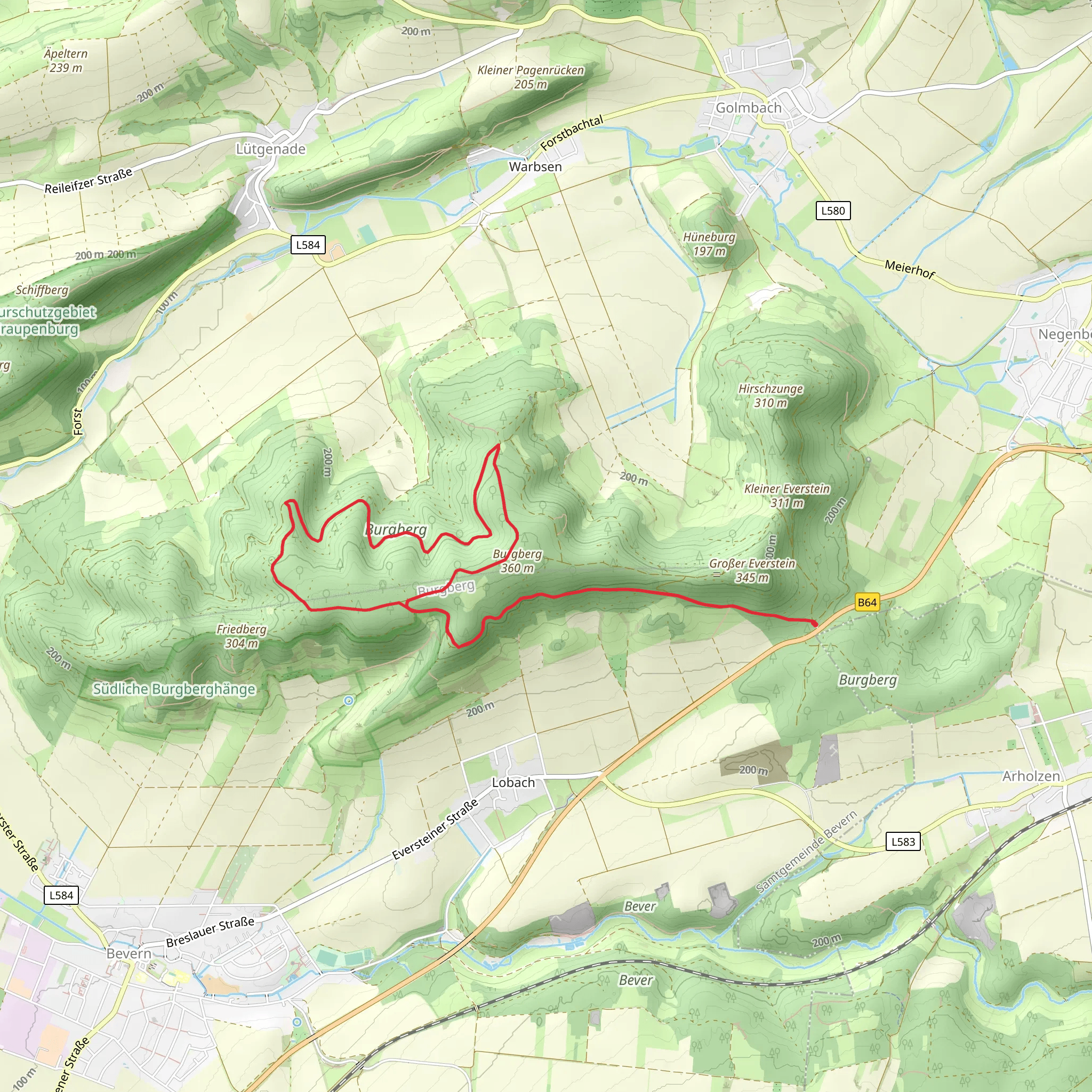 Burgberg Loop mobile static map