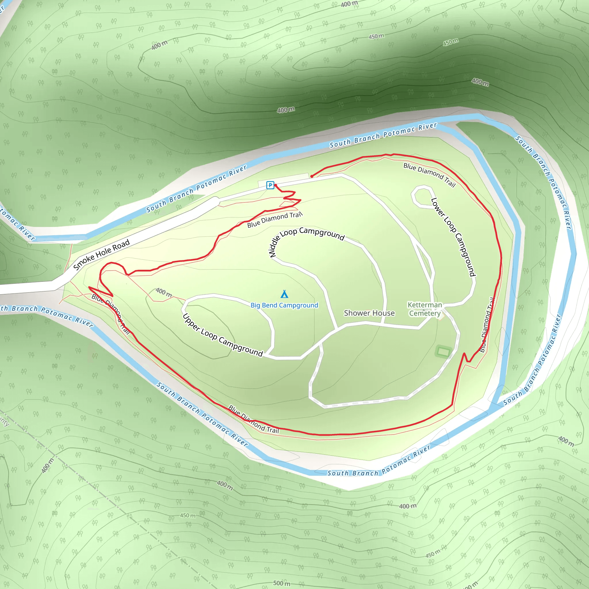 Big Bend Loop Trail mobile static map