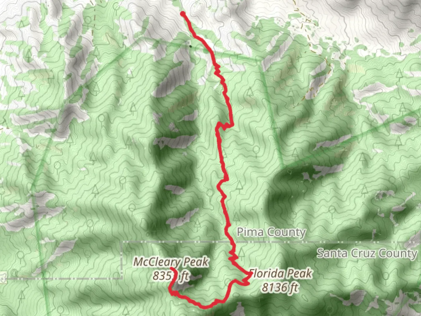 An image depicting the trail McCleary Peak via Armour Spring Trail and its surrounding area.