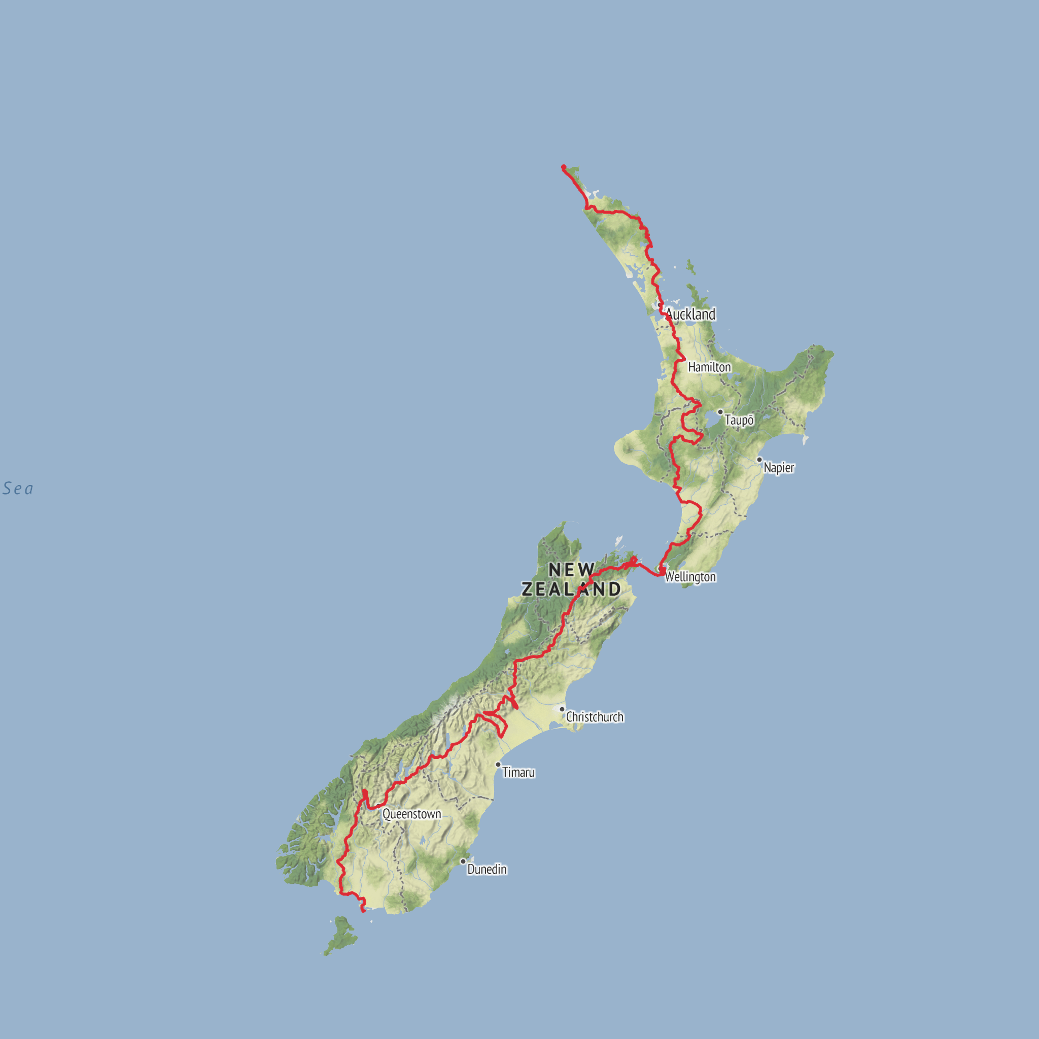 Te Araroa Trail mobile static map