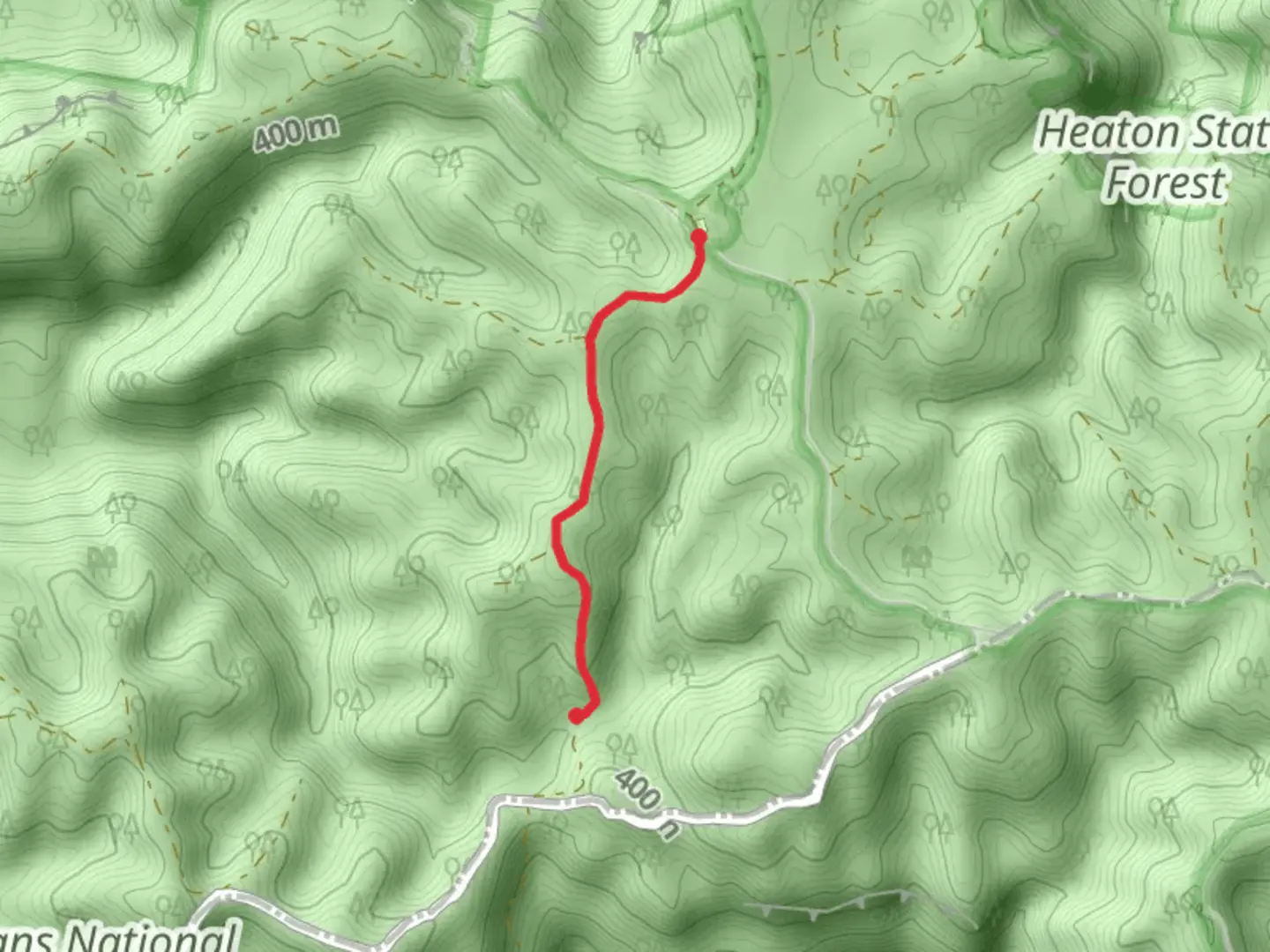 An image depicting the trail Turners Track and its surrounding area.