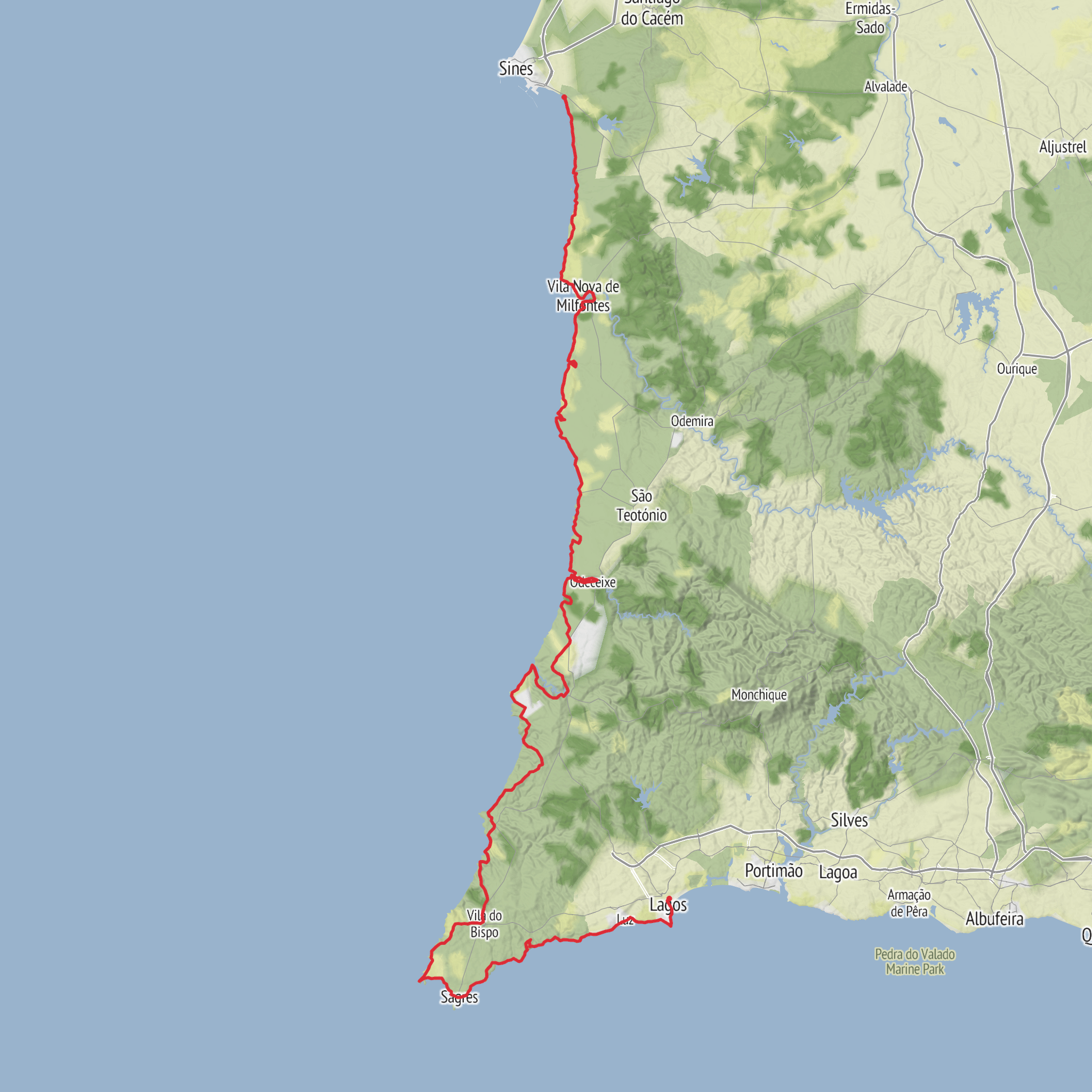 Rota Vicentina - Fishermen’s Trail mobile static map