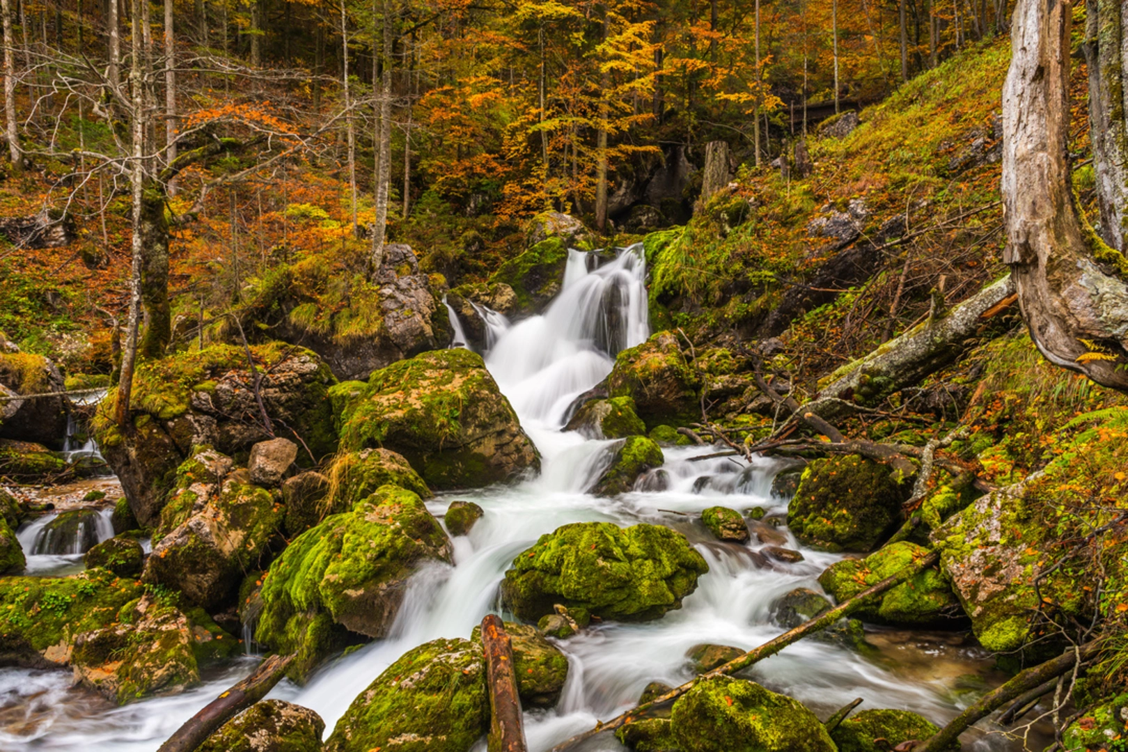 An image depicting the trail Hartelsgraben to Johnsbach and its surrounding area.