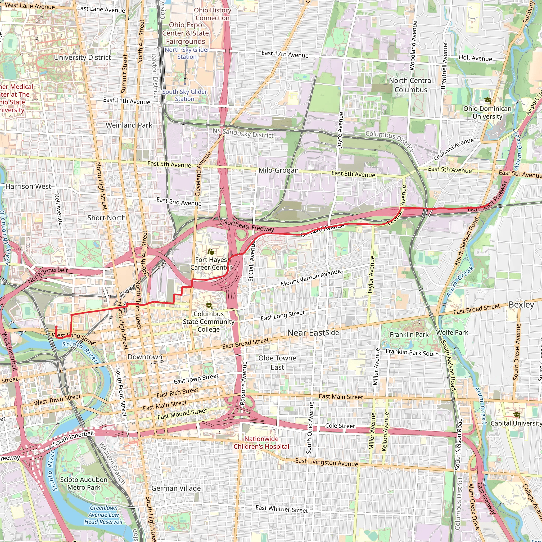 Downtown Connector Trail mobile static map