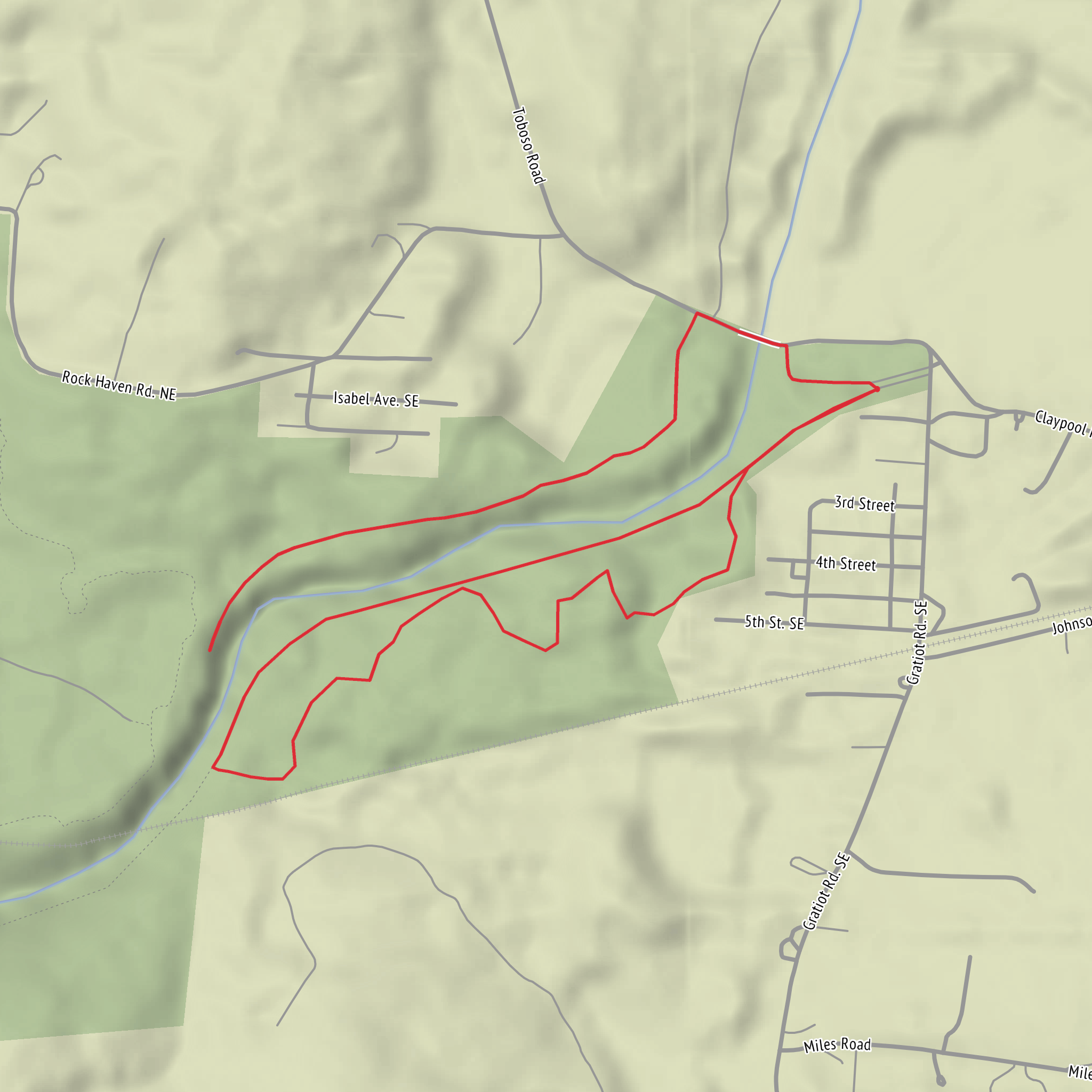 Quarry Rim Trail and Canal and Lock Trail mobile static map