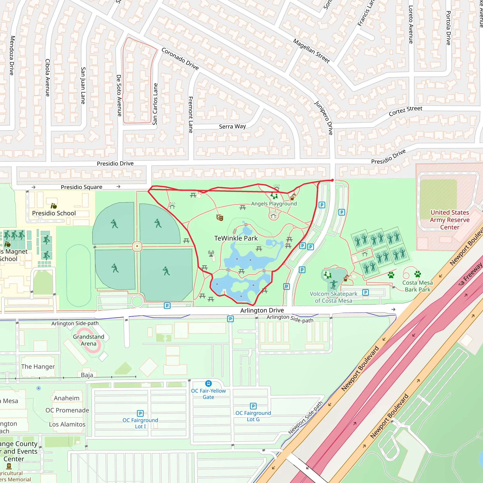 Te Winkle Park Loop mobile static map