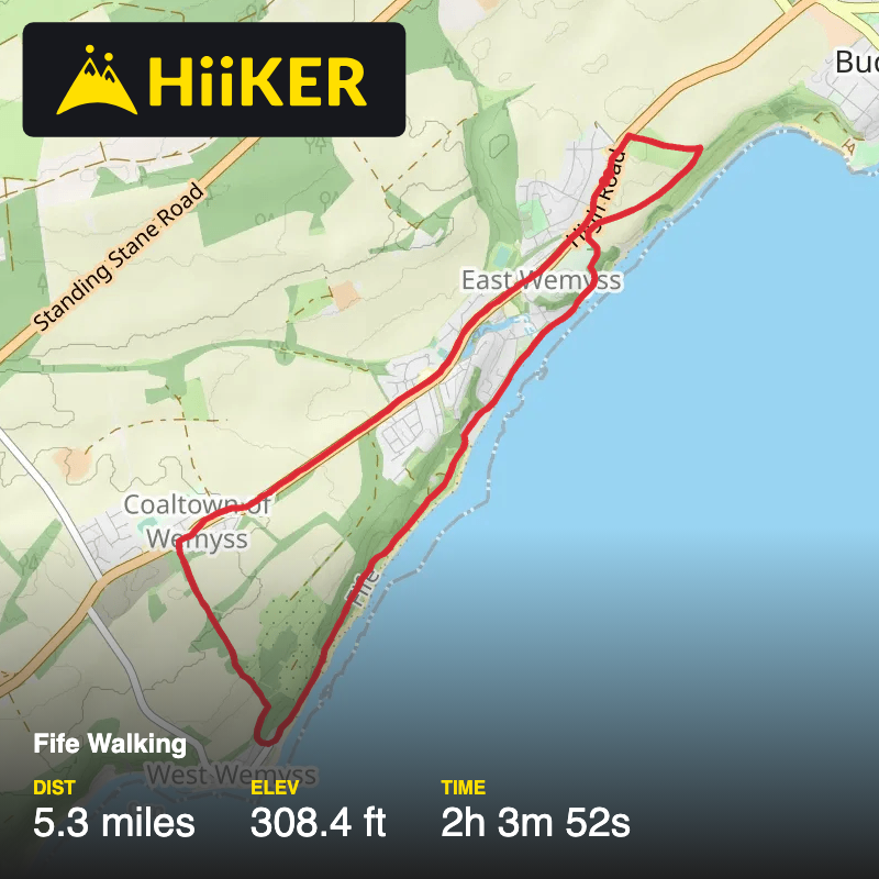 A map preview of the recording Fife Walking.