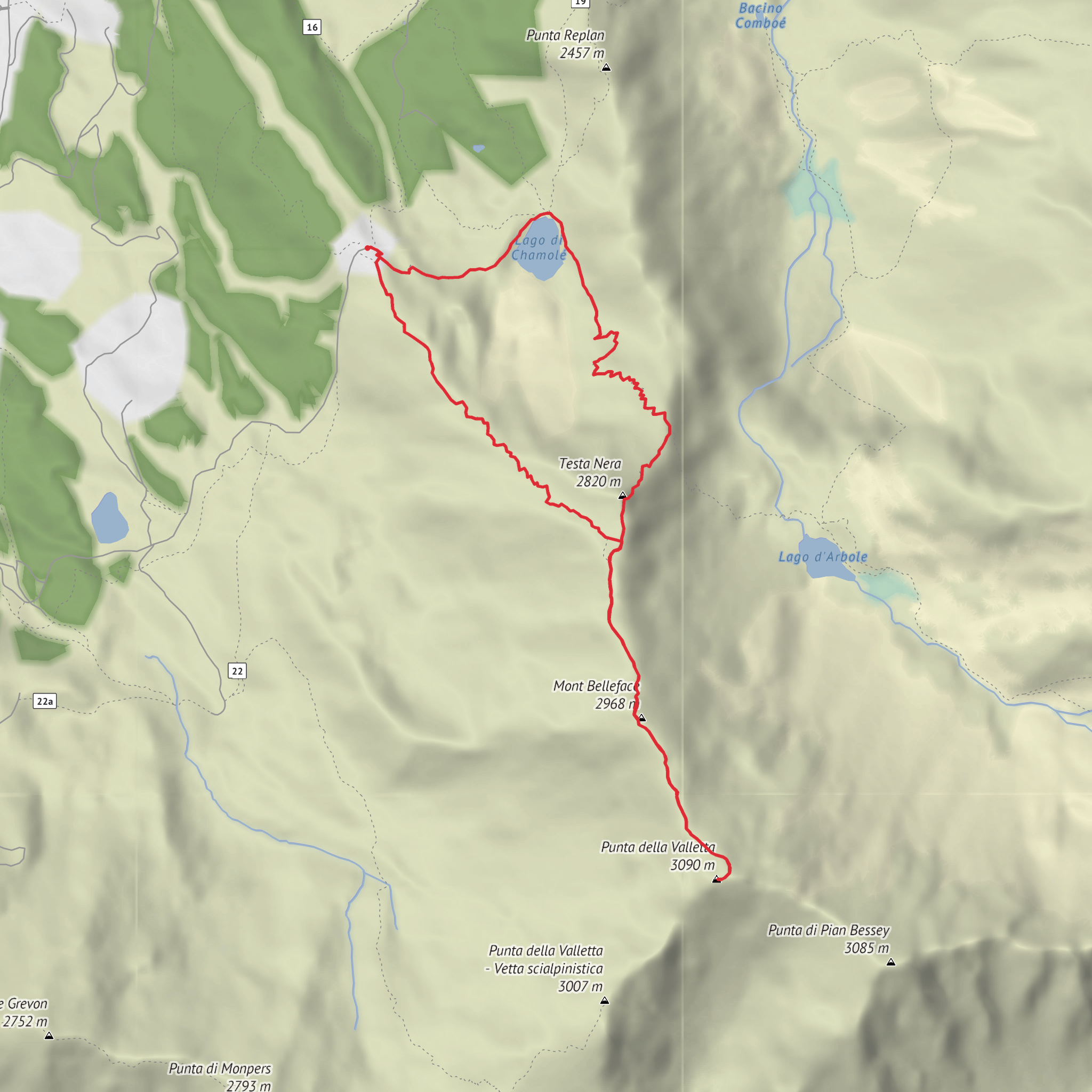 Punta Vallettez mobile static map