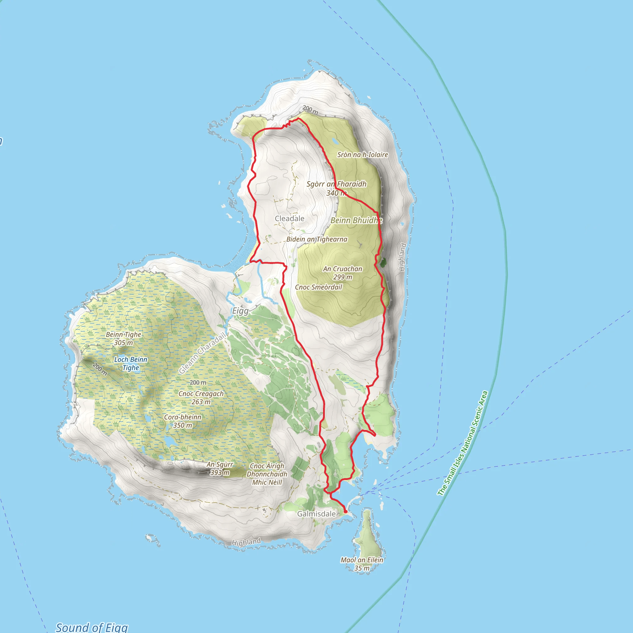Sgorr an Fharaidh Loop - Isle of Sgùrr mobile static map