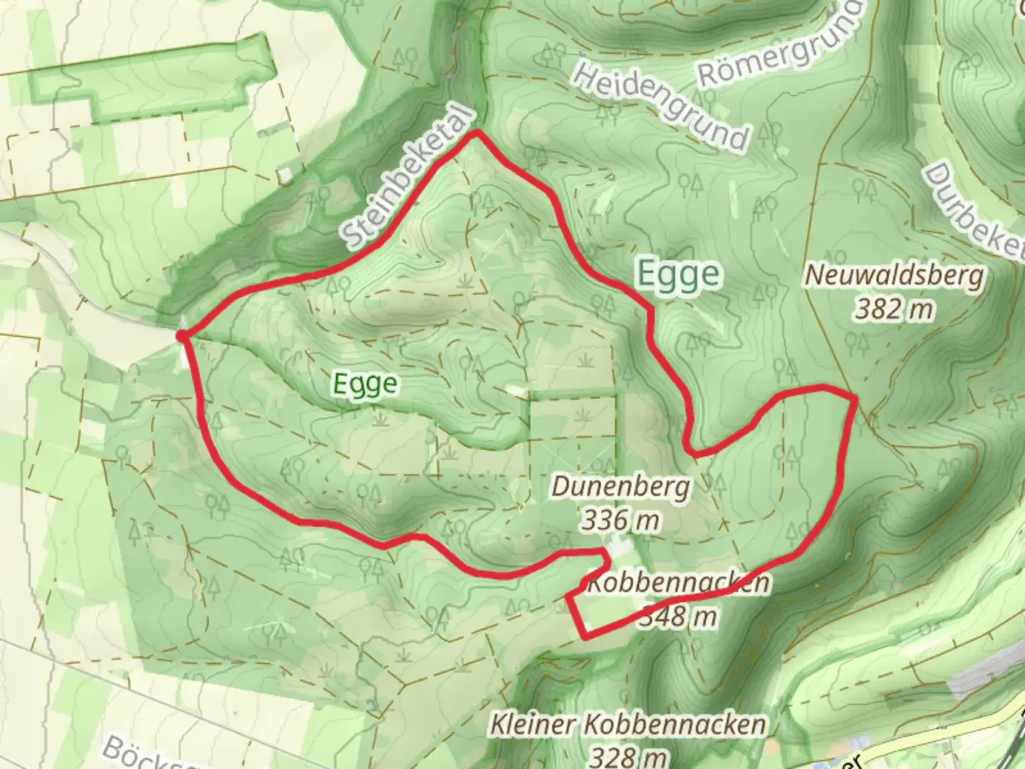 An image depicting the trail Delta and Wildnis Steig Loop and its surrounding area.