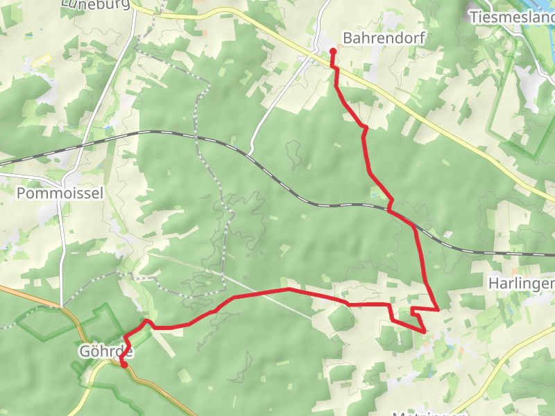 Wietzetze to Göhrde via Drawehn-Hoehenweg