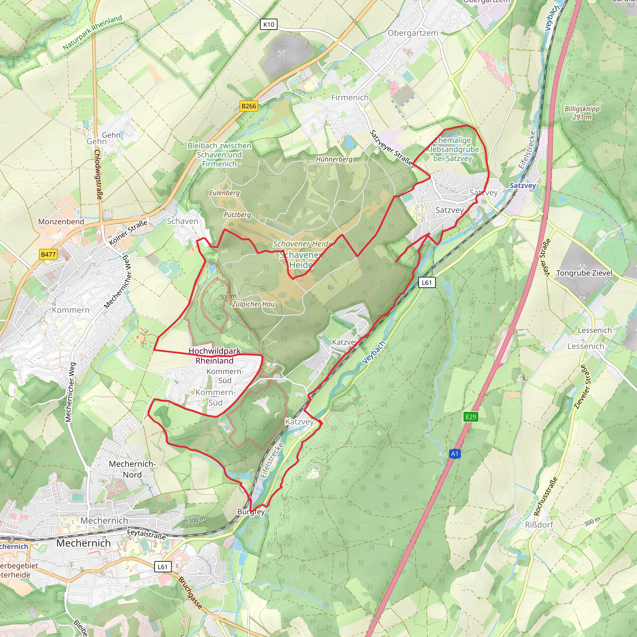 Katzvey to Satzvey Loop mobile static map