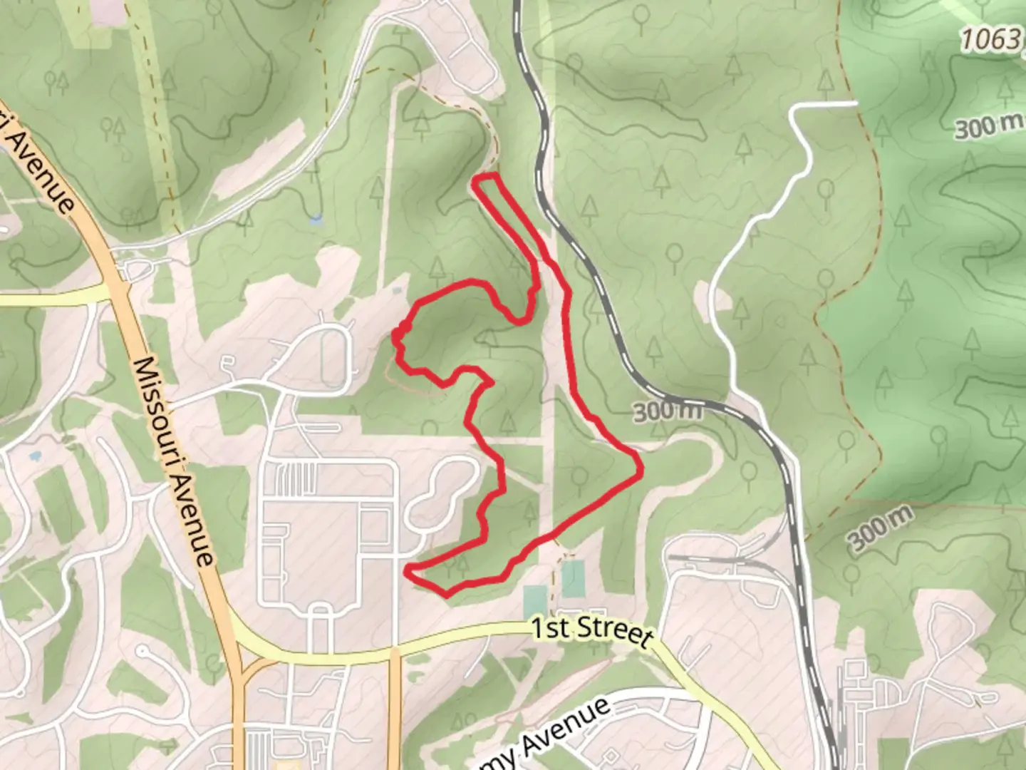 An image depicting the trail Morelli Heights Loop and its surrounding area.