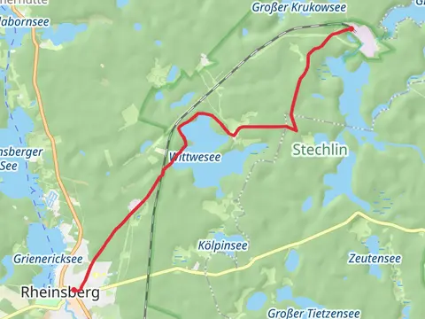 Rheinsberg to Stechlinsee via Wittwesee and Klarwasserse