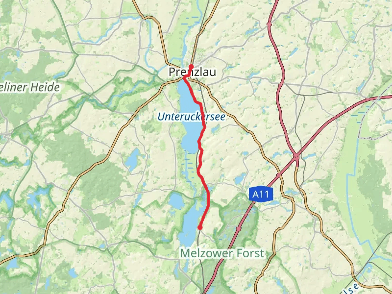 Unteruckersee to Oberuckersee Walk from Prenzlau