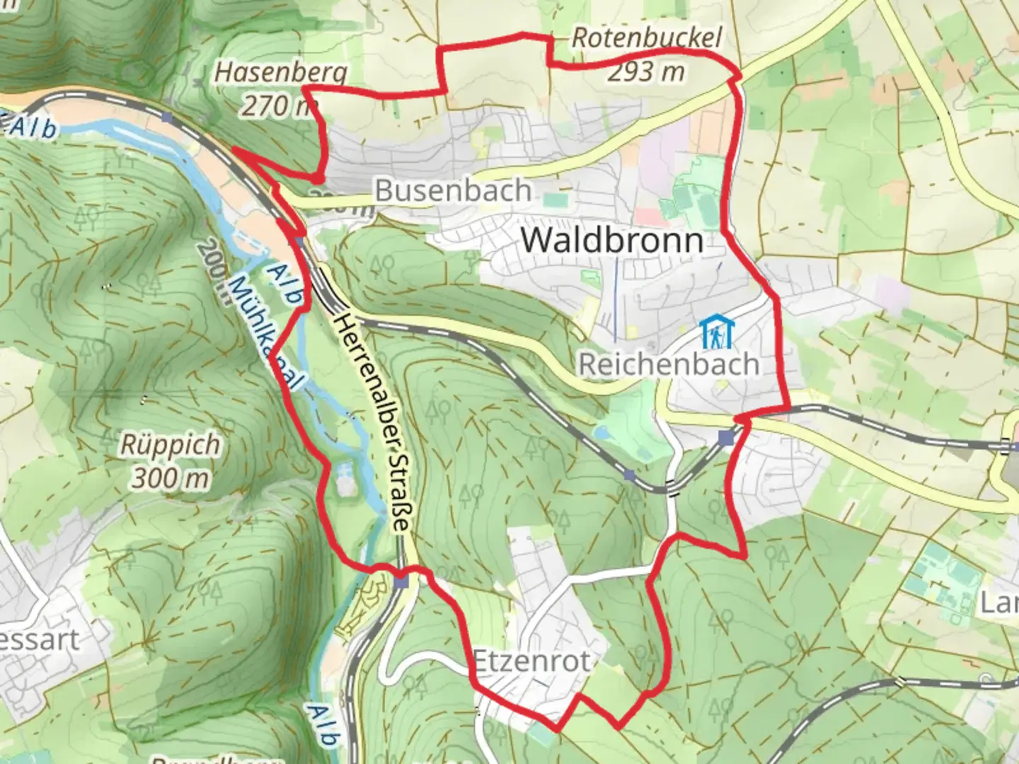 An image depicting the trail Am Sohl and Rundweg Loop and its surrounding area.