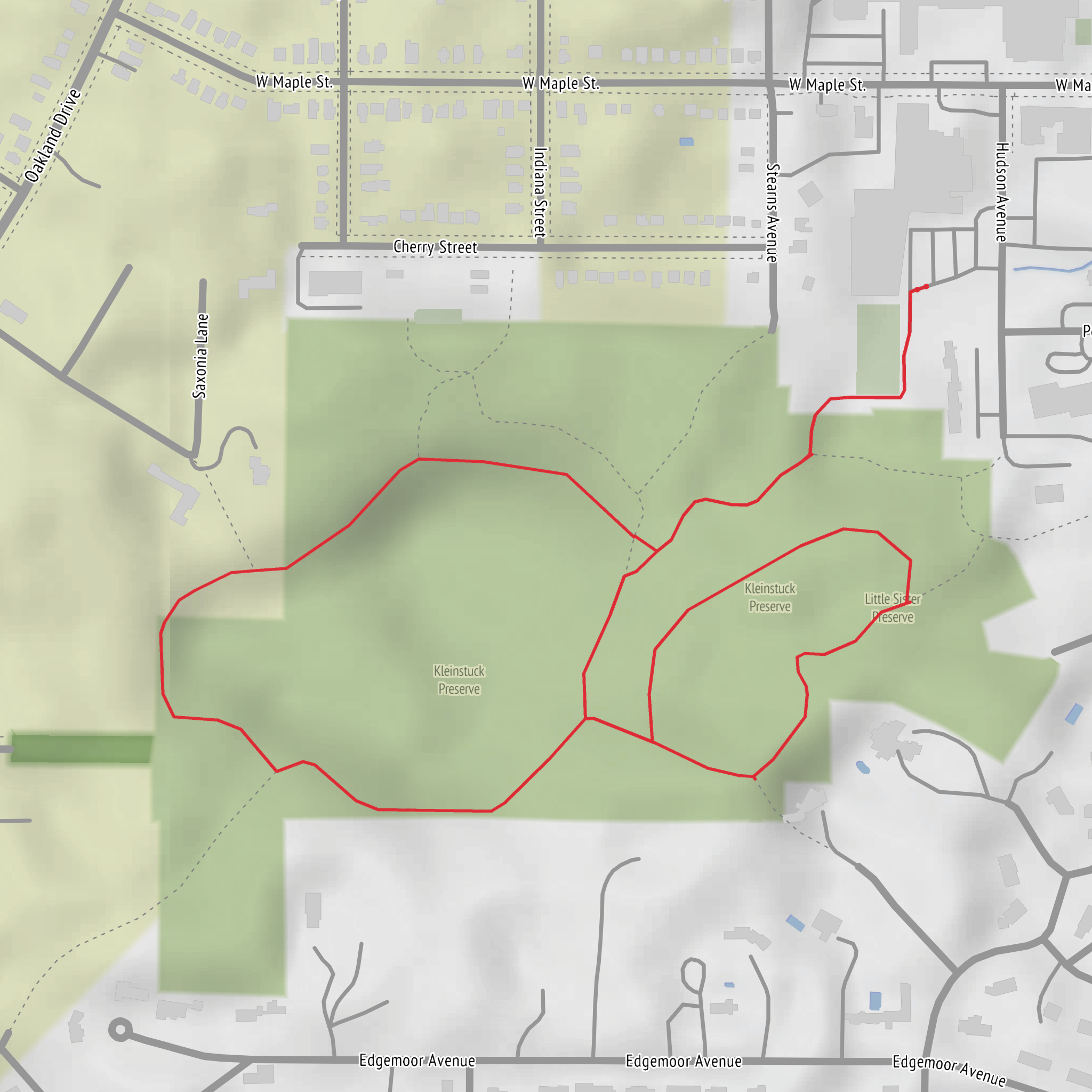 Kleinstuck Preserve and Little Sister Preserve mobile static map