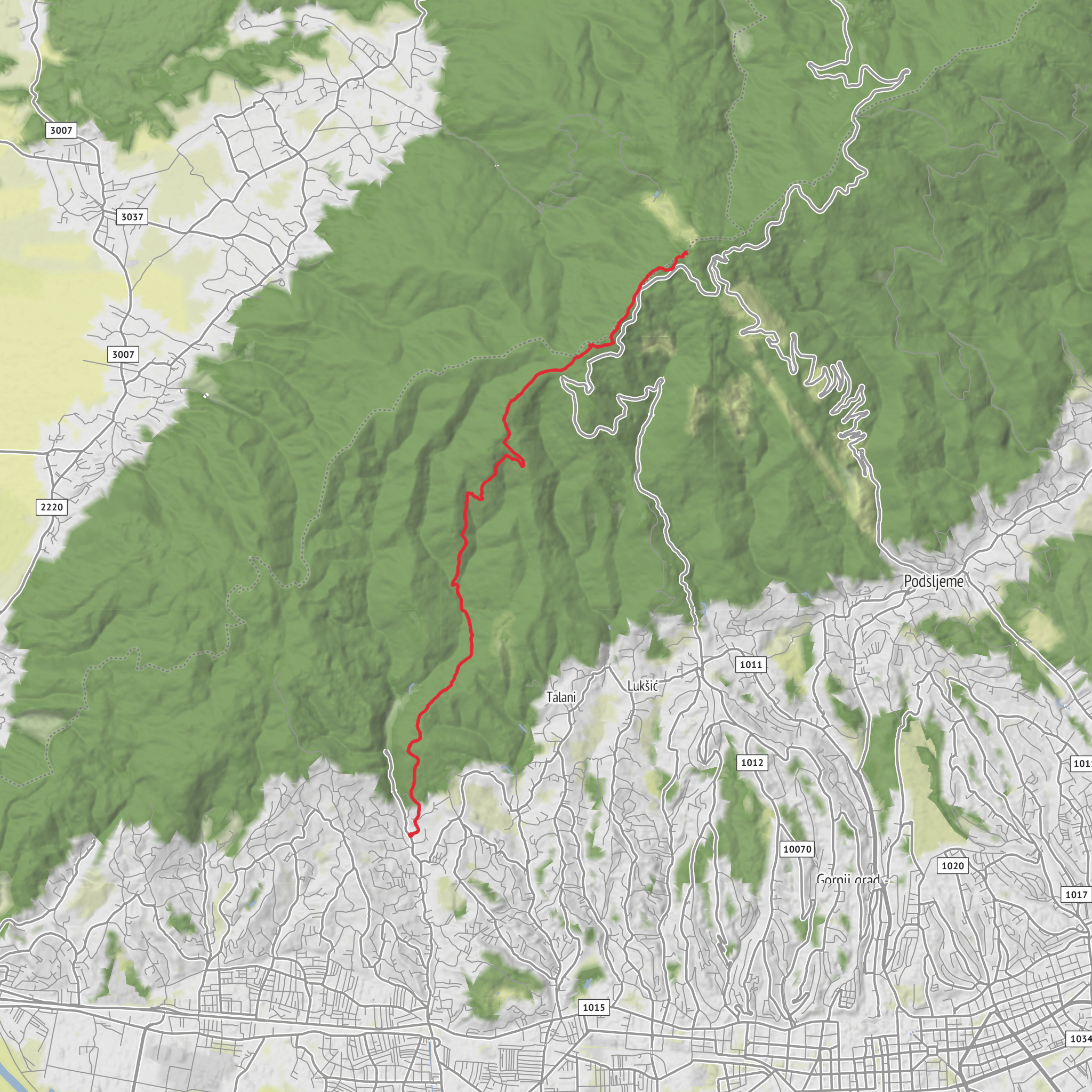 Gornje vrapče - Sljeme mobile static map
