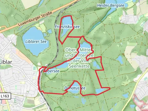 Donatussee, Untersee and Franziskussee via Ville