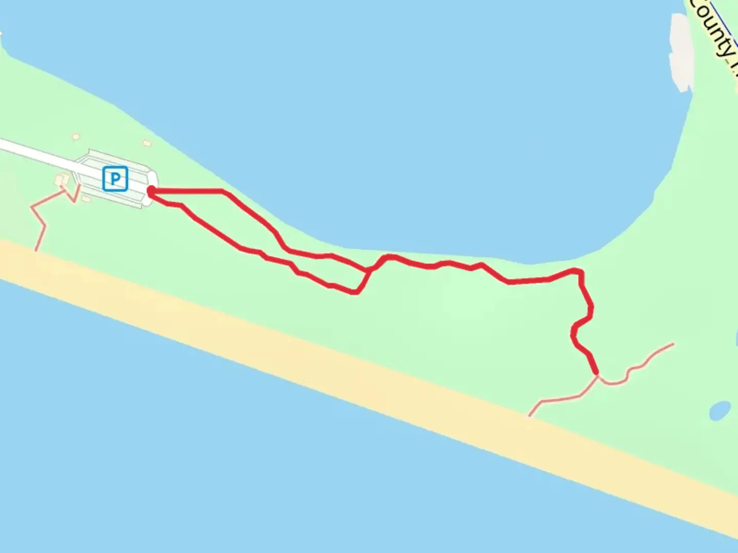 An image depicting the trail Western Lake Shore Loop and its surrounding area.